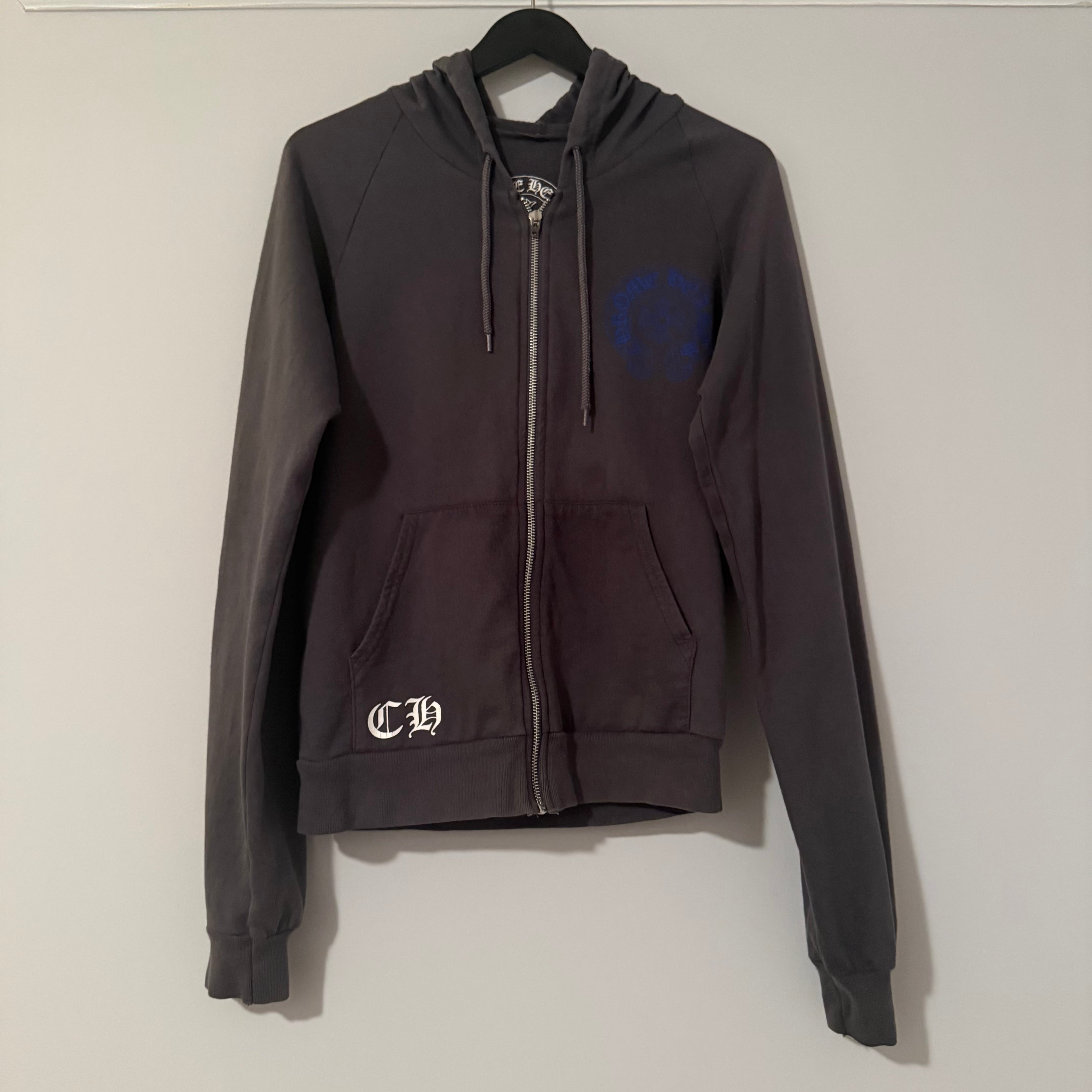 CRページ Chrome Hearts Blue Cross Zip-up Hoodie Size Small – Good Garments