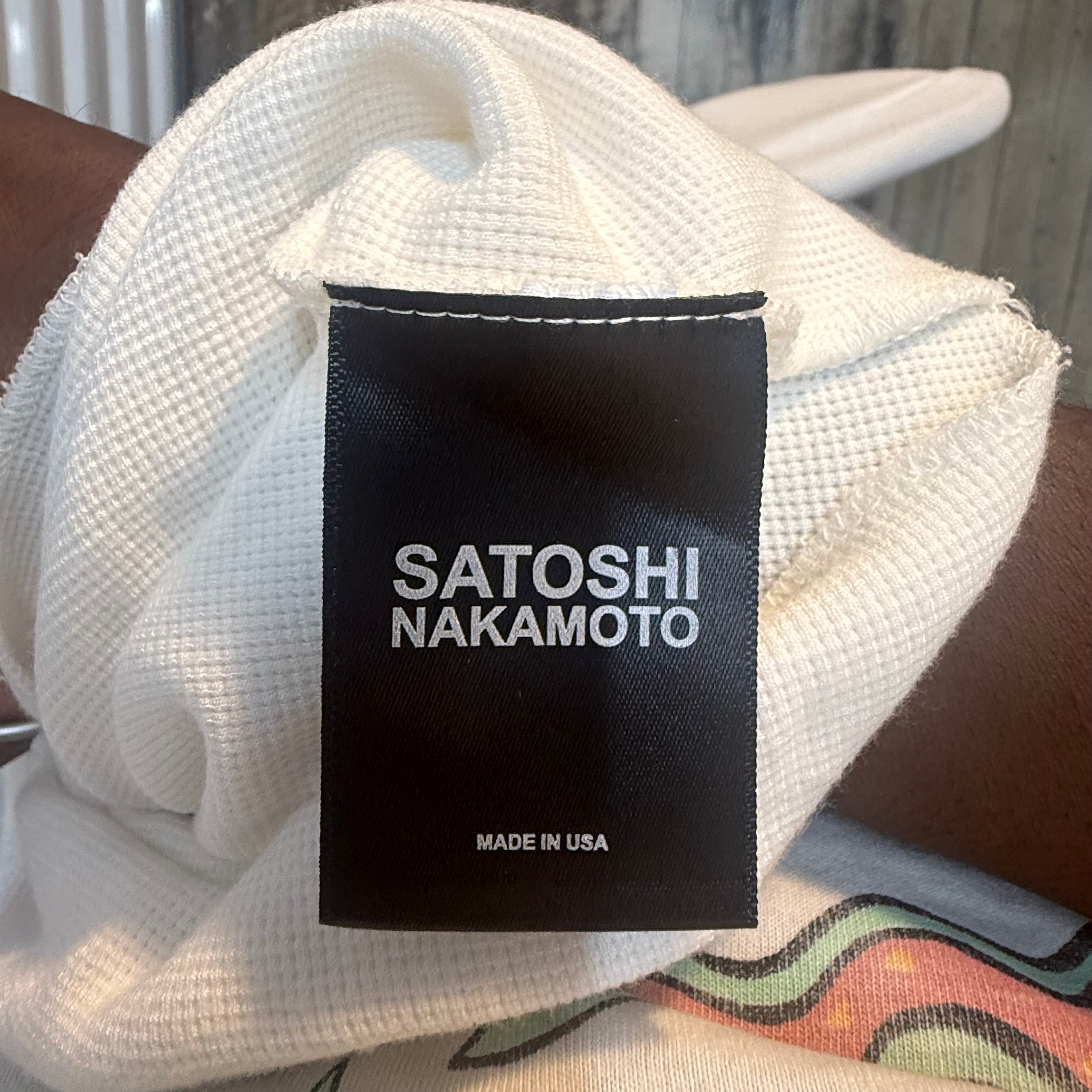 Satoshi Nakamoto White Thermal Longsleeve Size XL
