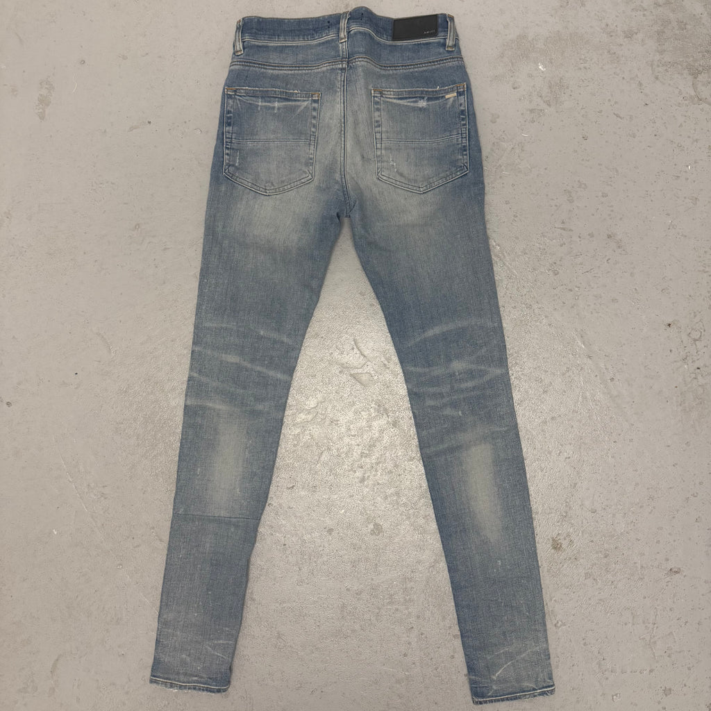 Amiri MX1 Green Plaid Clay Indigo Denim Sz 31