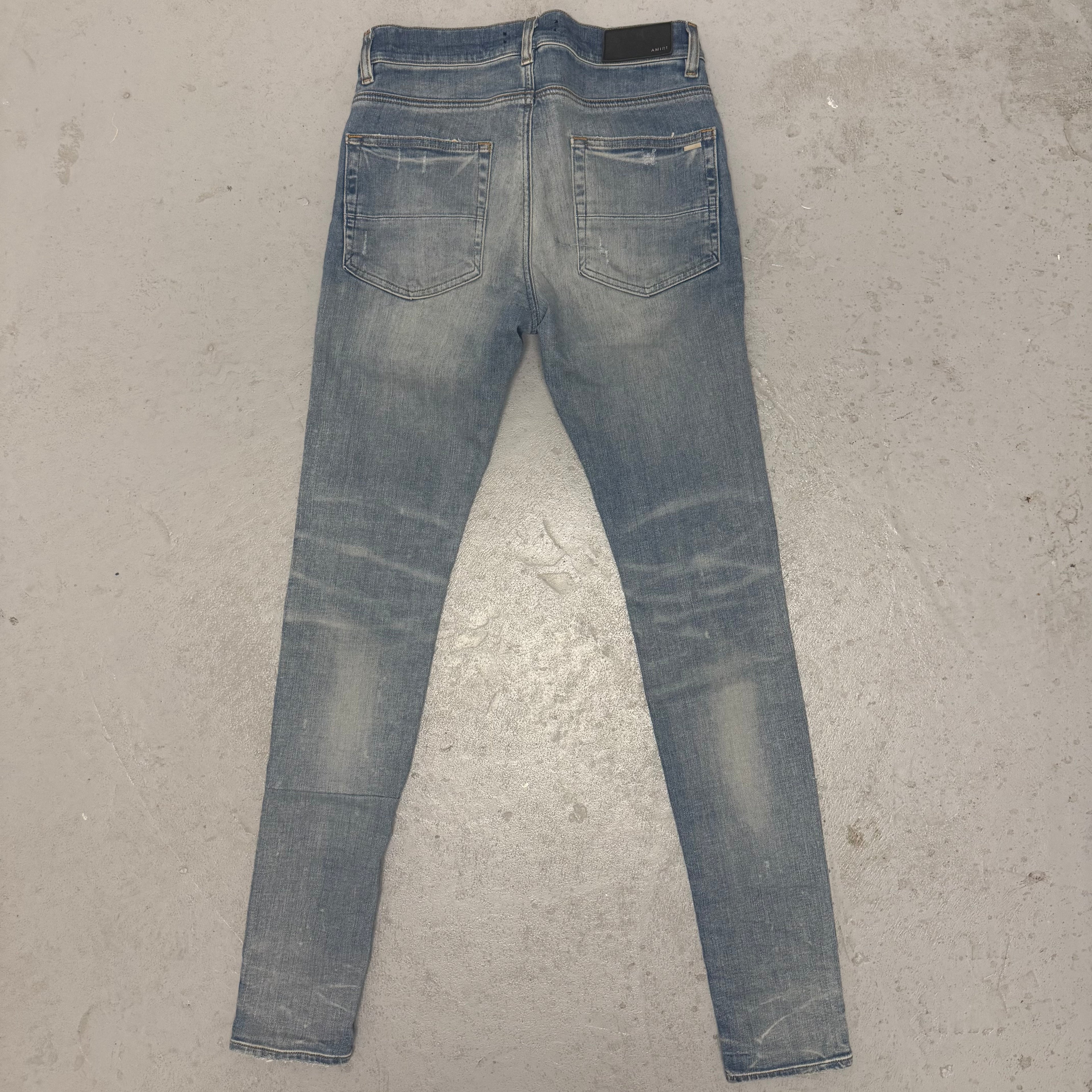 Amiri MX1 Green Plaid Clay Indigo Denim Sz 31