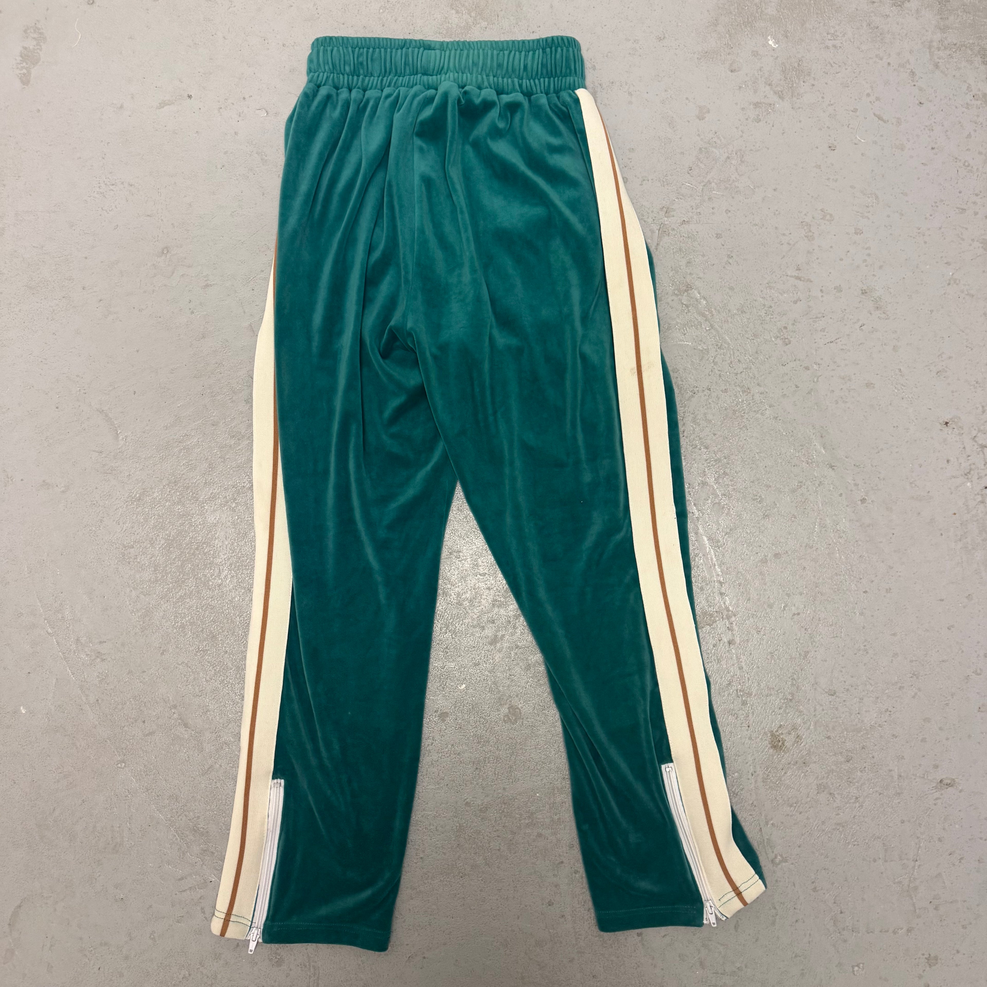 Palm Angels Green Velour Track Pants Sz Small