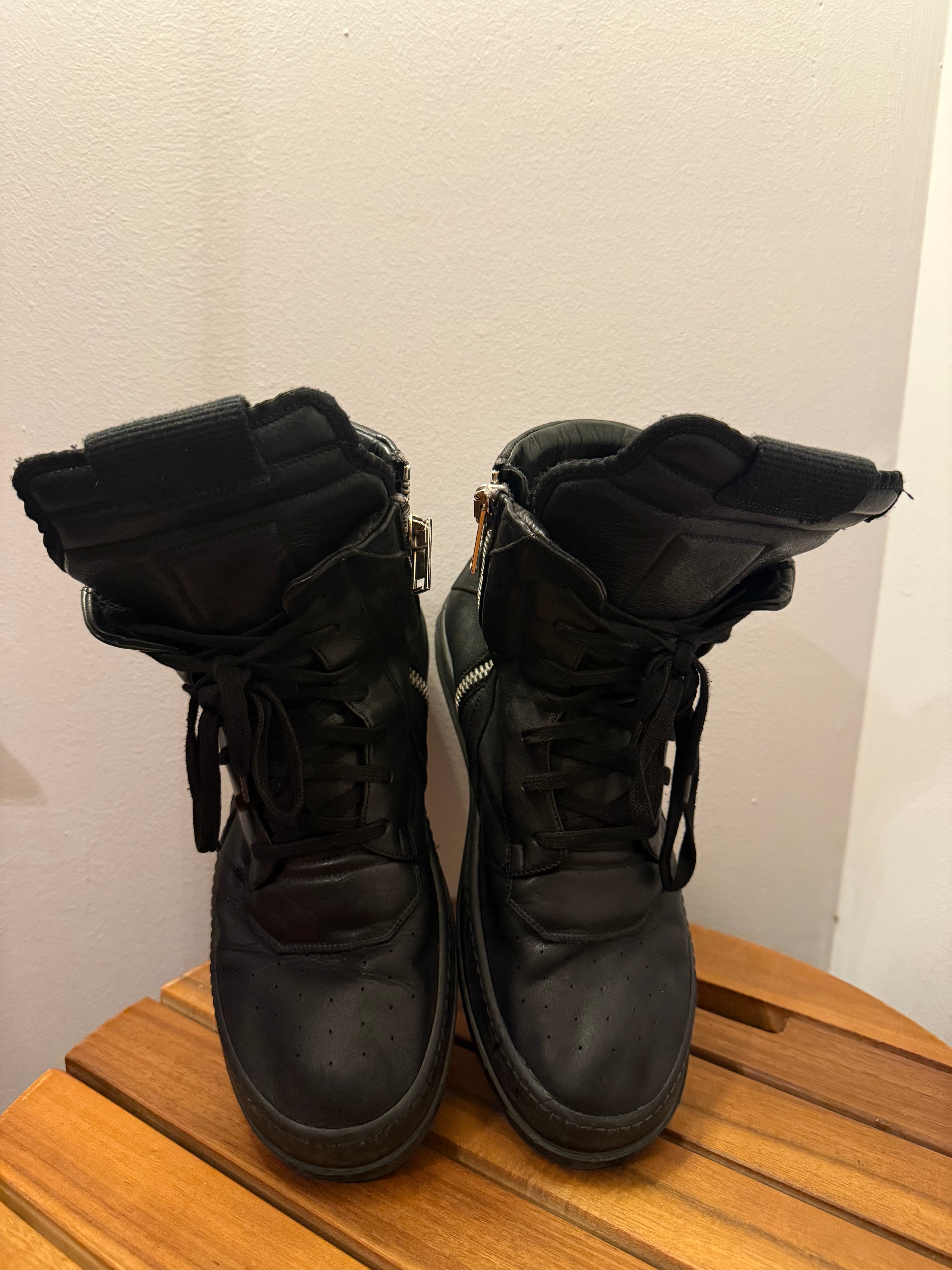 Rick Owens Triple Black Geobasket Size 8.5