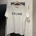 Celine White T-Shirt Size Large