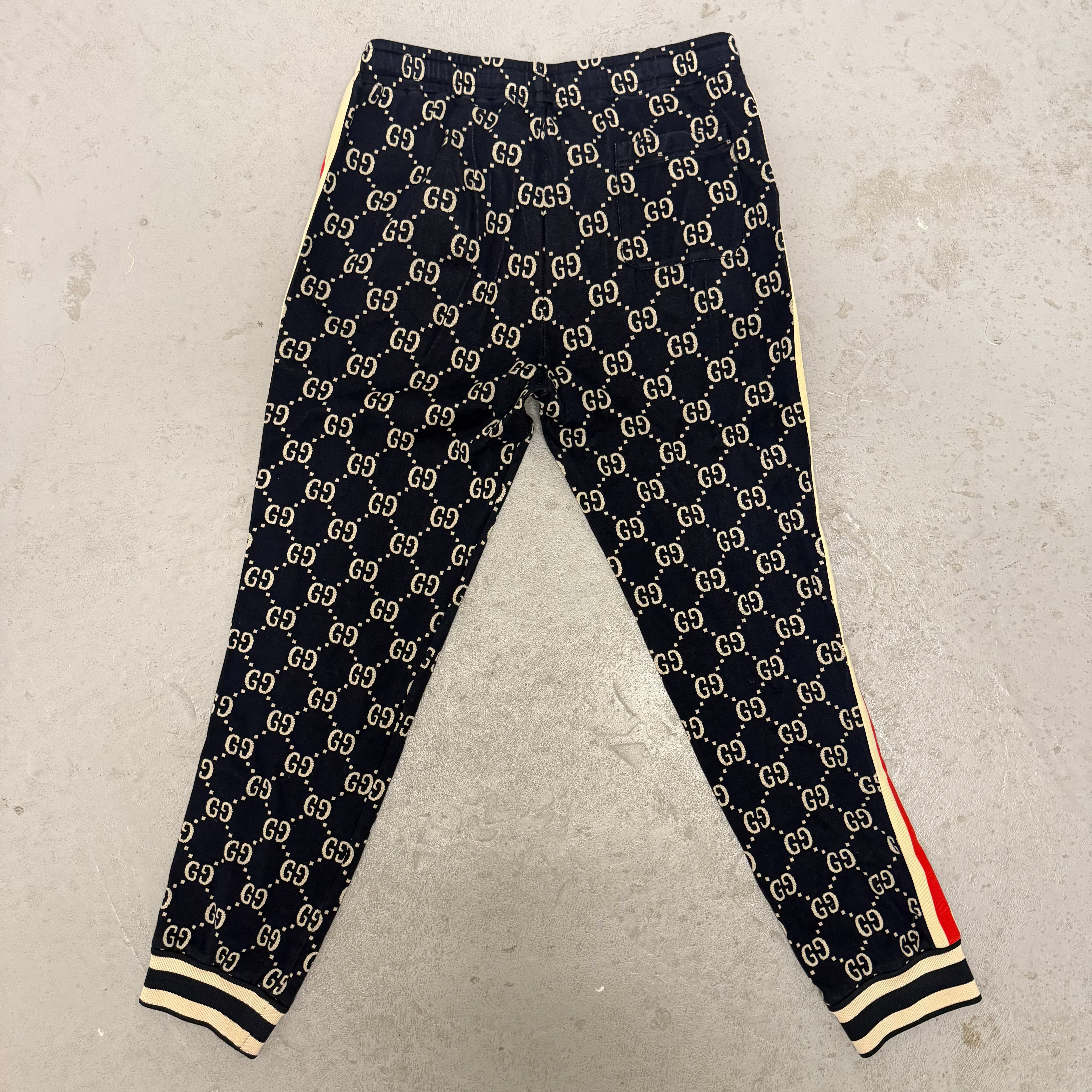 Gucci Monogram Taped Sleeve Track Sweatpants Sz Large