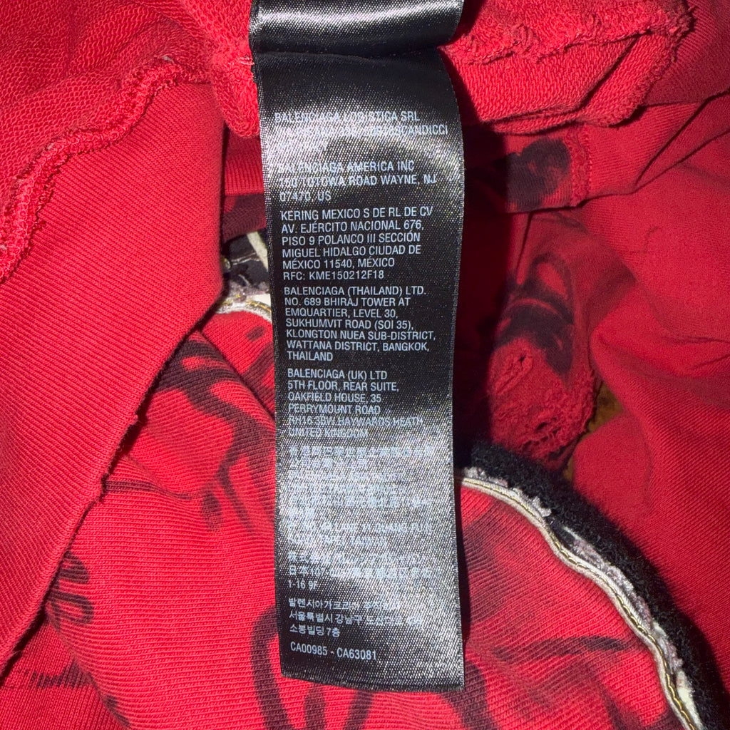 Balenciaga Red Graffiti Skater Hoodie Size M