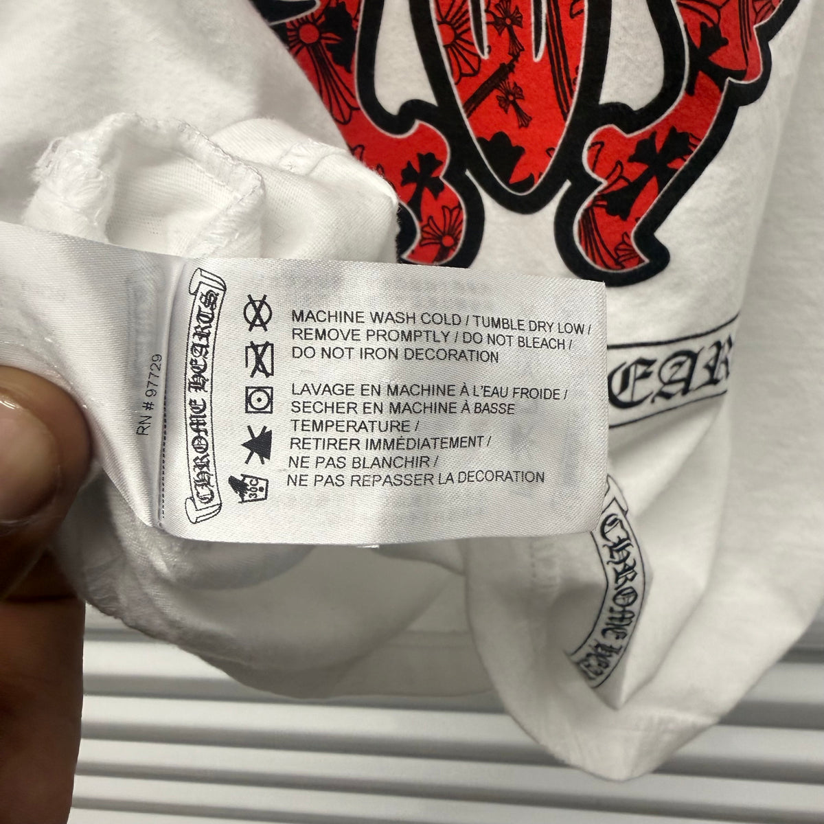 Chrome Hearts Red Dagger Vine White Shirt Size Medium