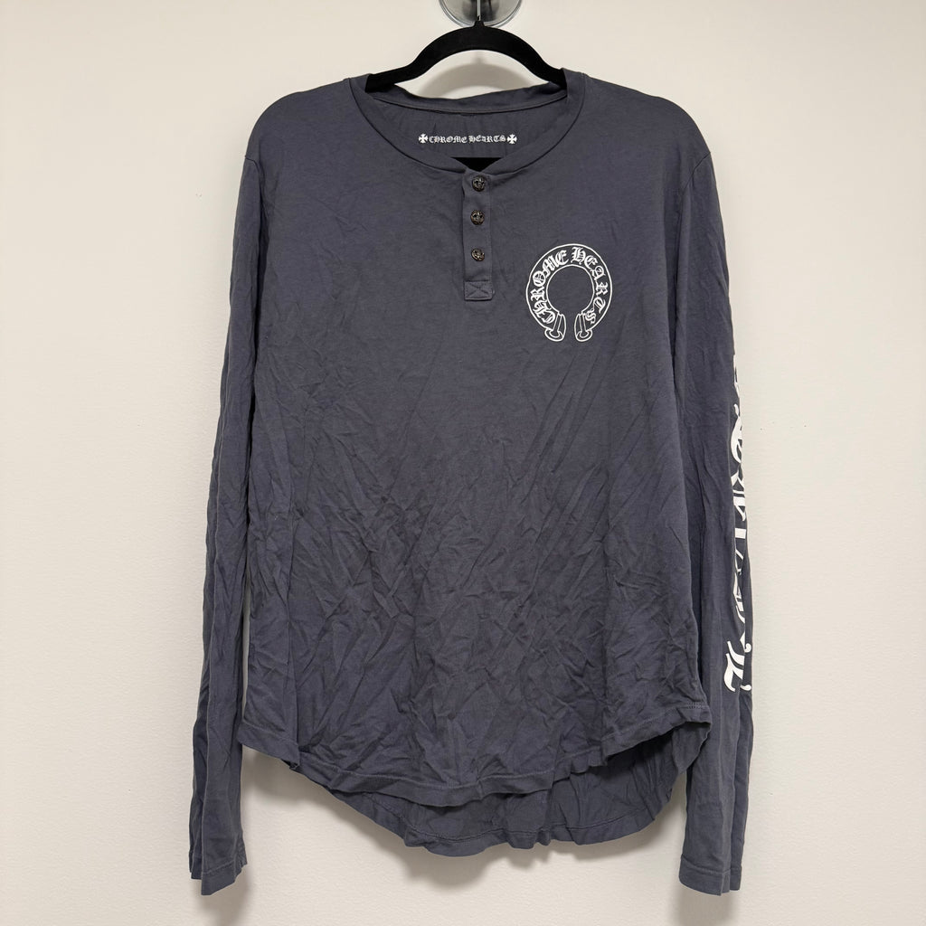 Chrome Hearts Henley Silver Button Shirts Sz Large
