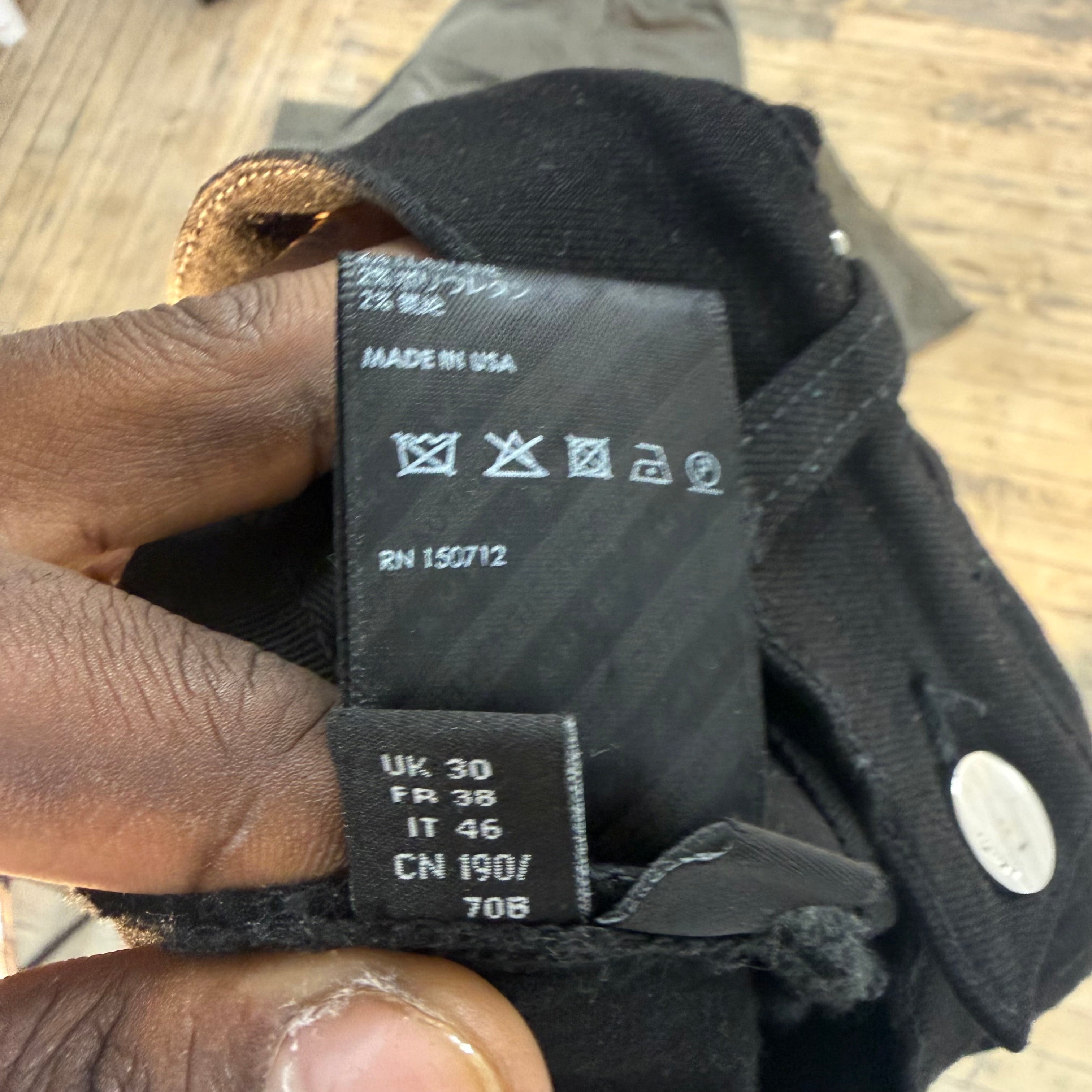 Amiri MX1 Brown Patch Black Denim Size 30