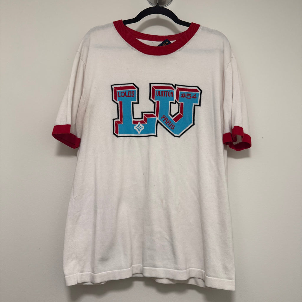 Louis Vuitton Intarsia Graphic Ringer Knit T-Shirt Sz XL