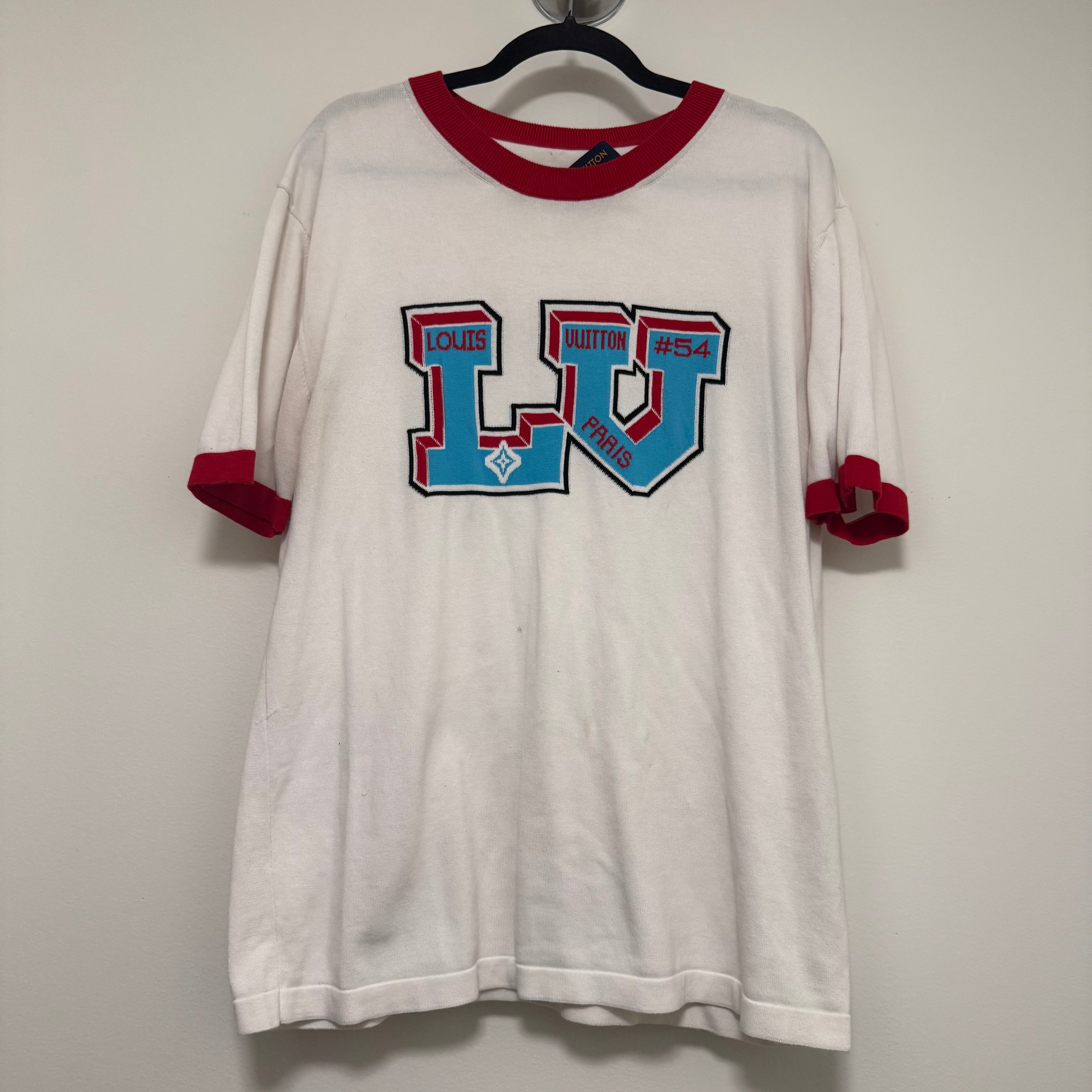 Louis Vuitton Intarsia Graphic Ringer Knit T-Shirt Sz XL