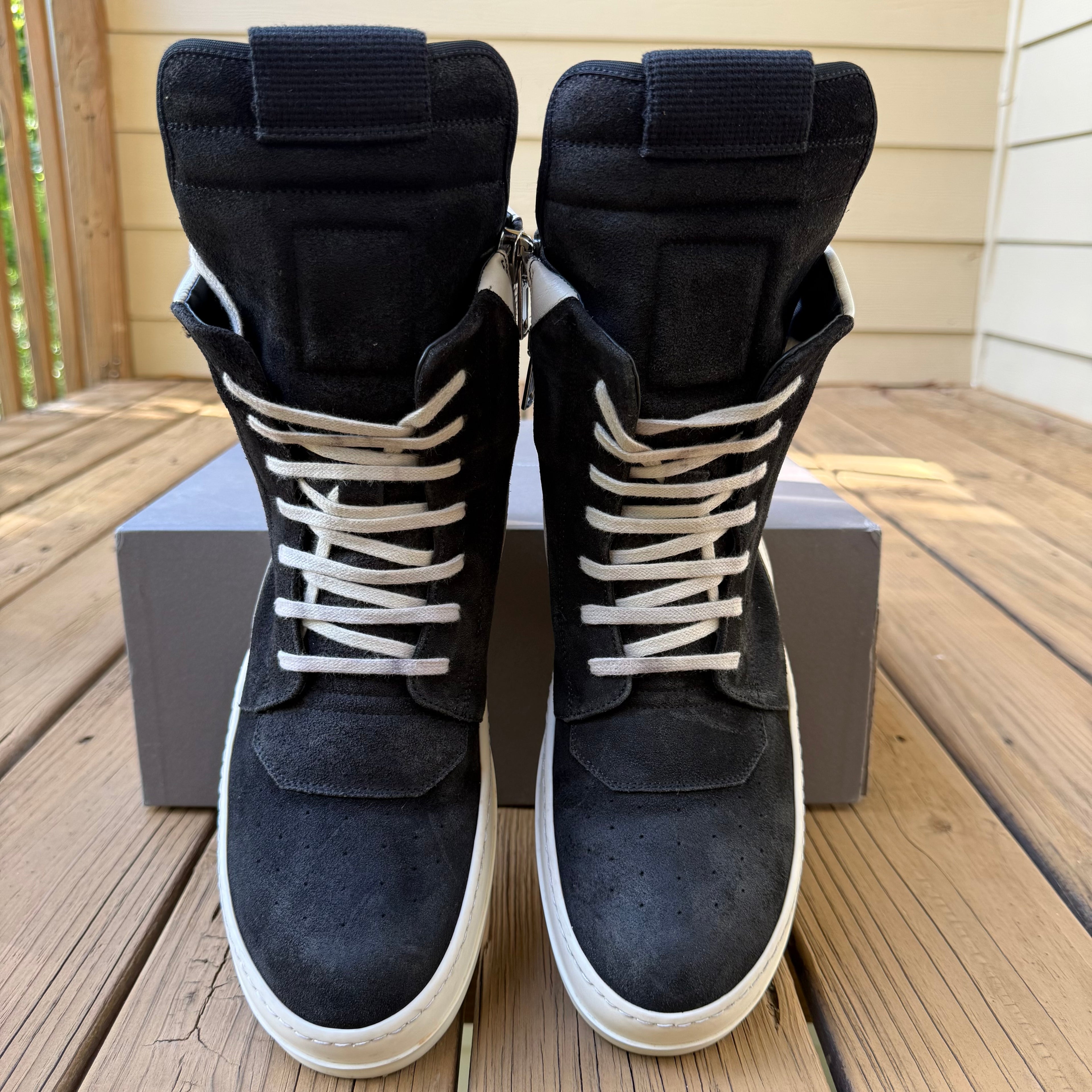 Rick Owens Black Suede Geobasket Size 11 (44)