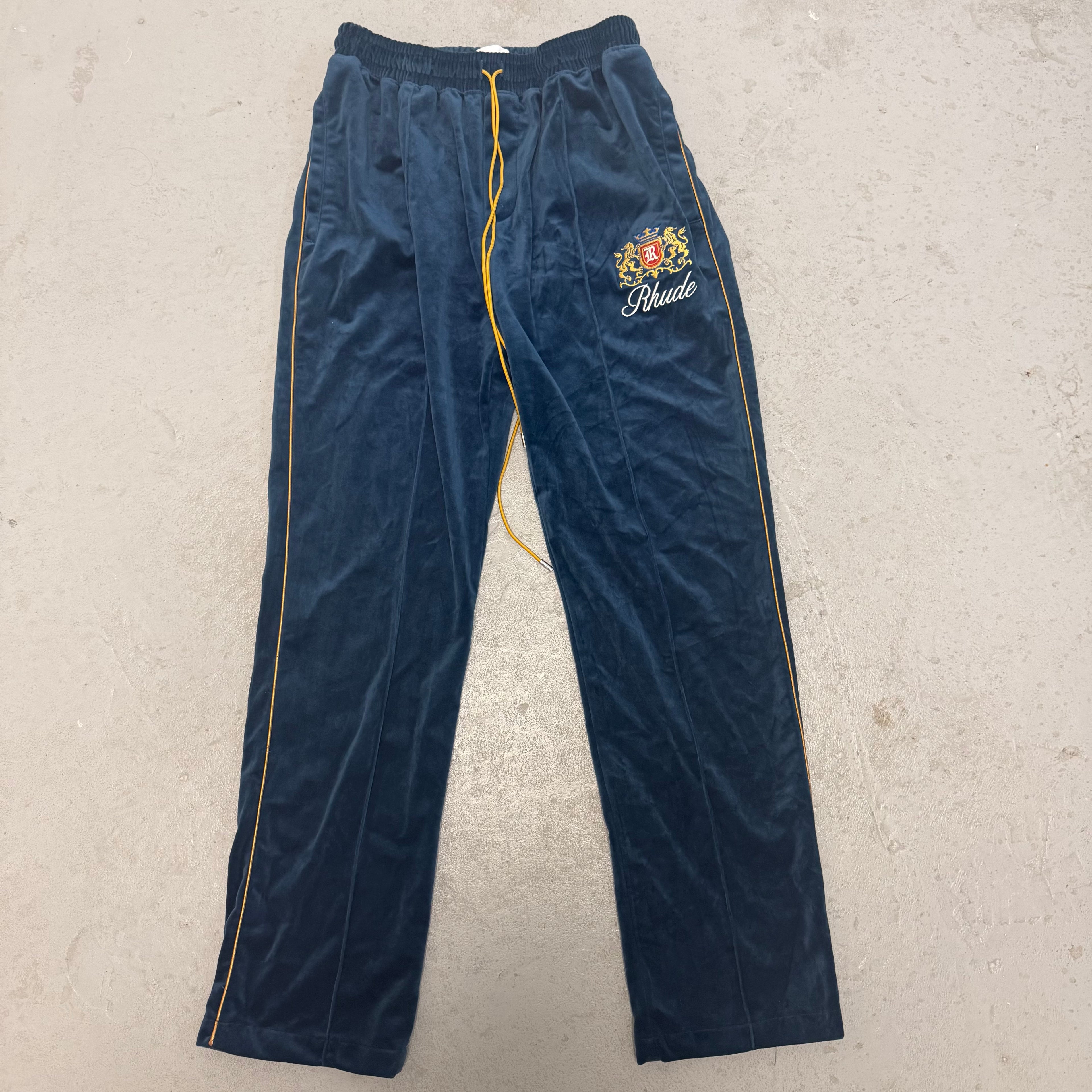 Rhude Velour Lounge Pant In Slate Sz Large