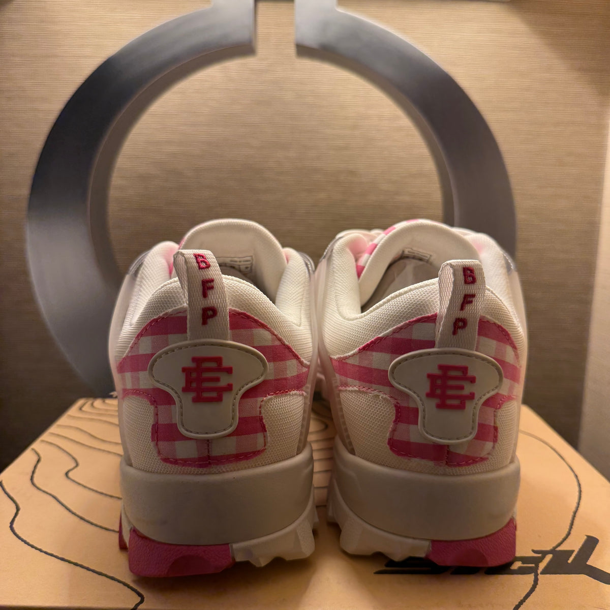 Sicko x Eric Emmanuel Pink/White Plaid Hiking Shoe Size 10