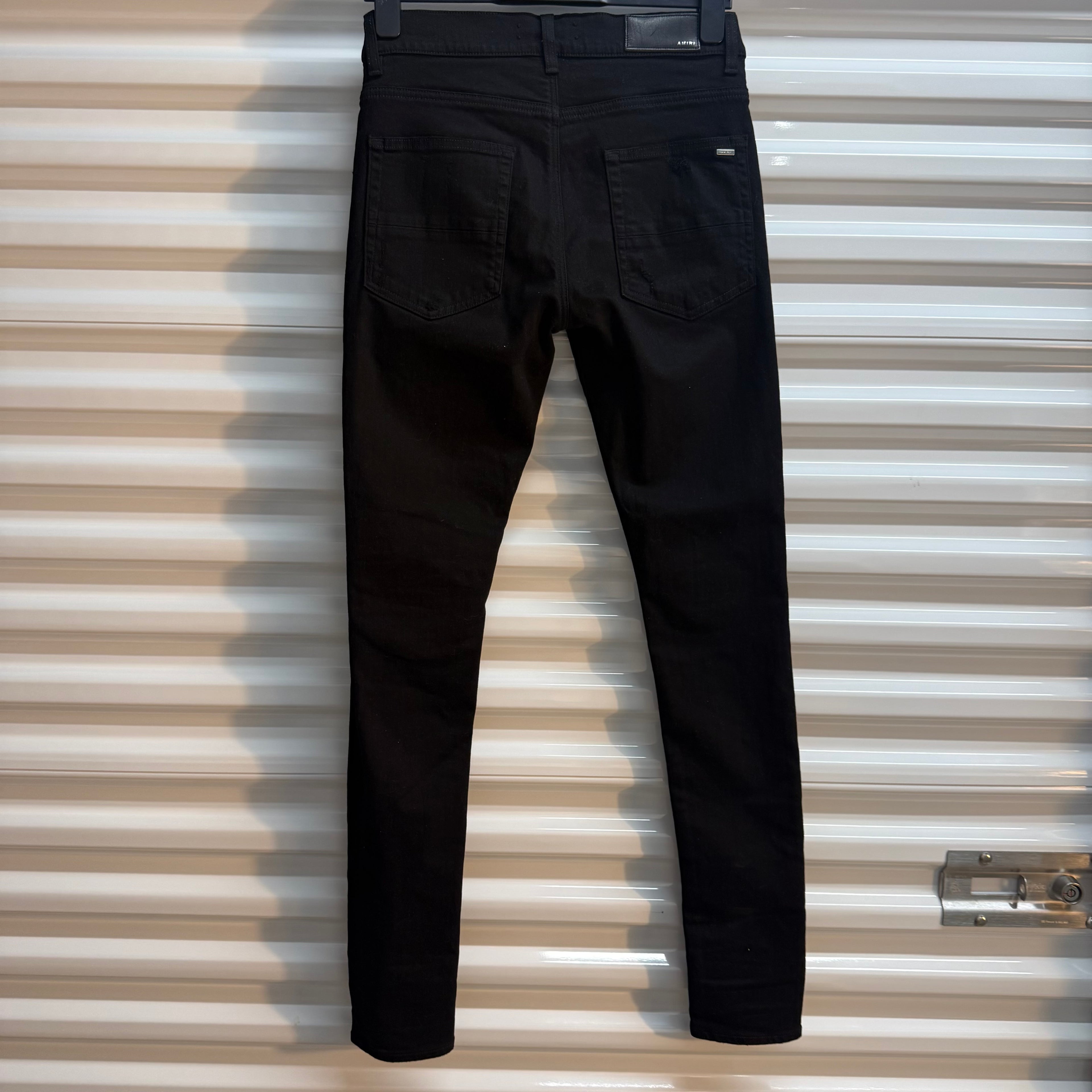 Amiri MX1 Brown Patch Black Denim Size 30