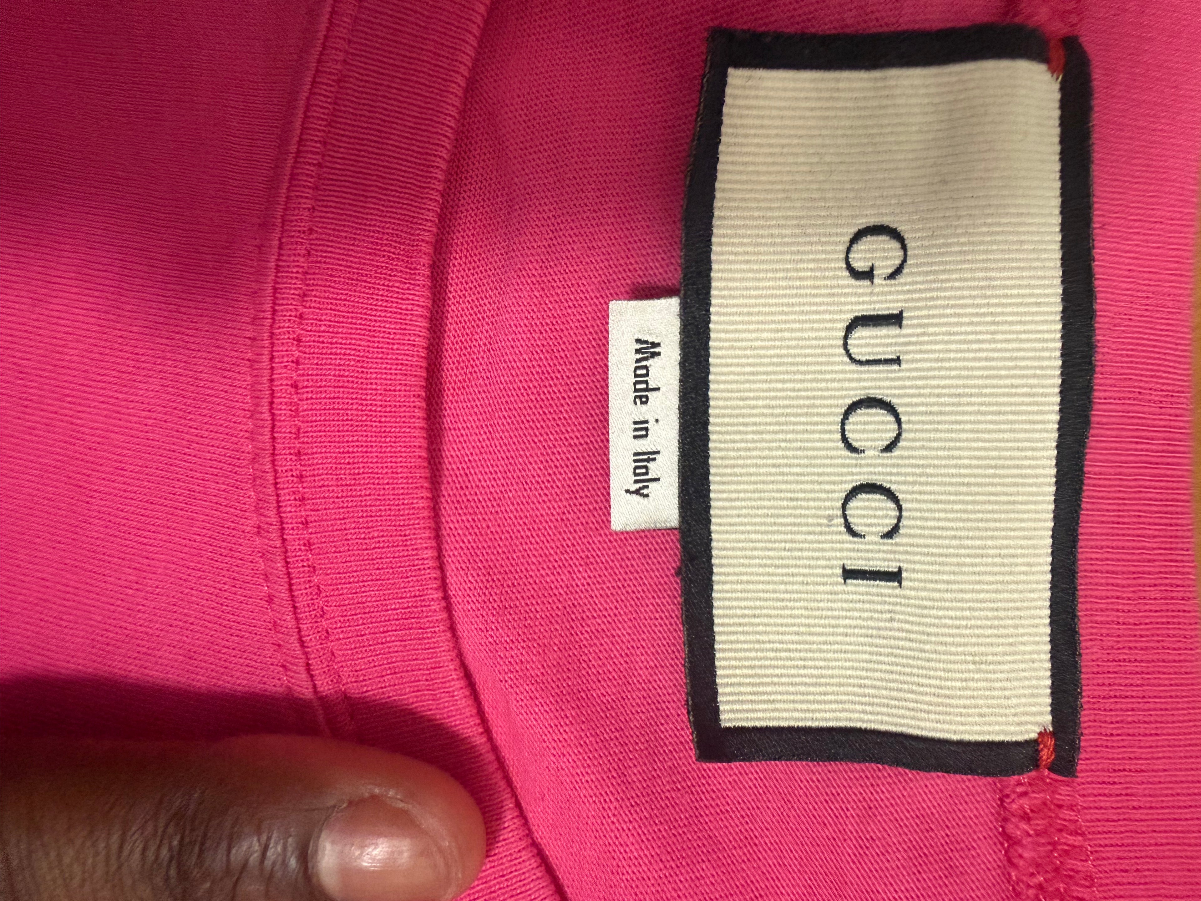 Gucci Manifesto Pink T-Shirt Sz Large