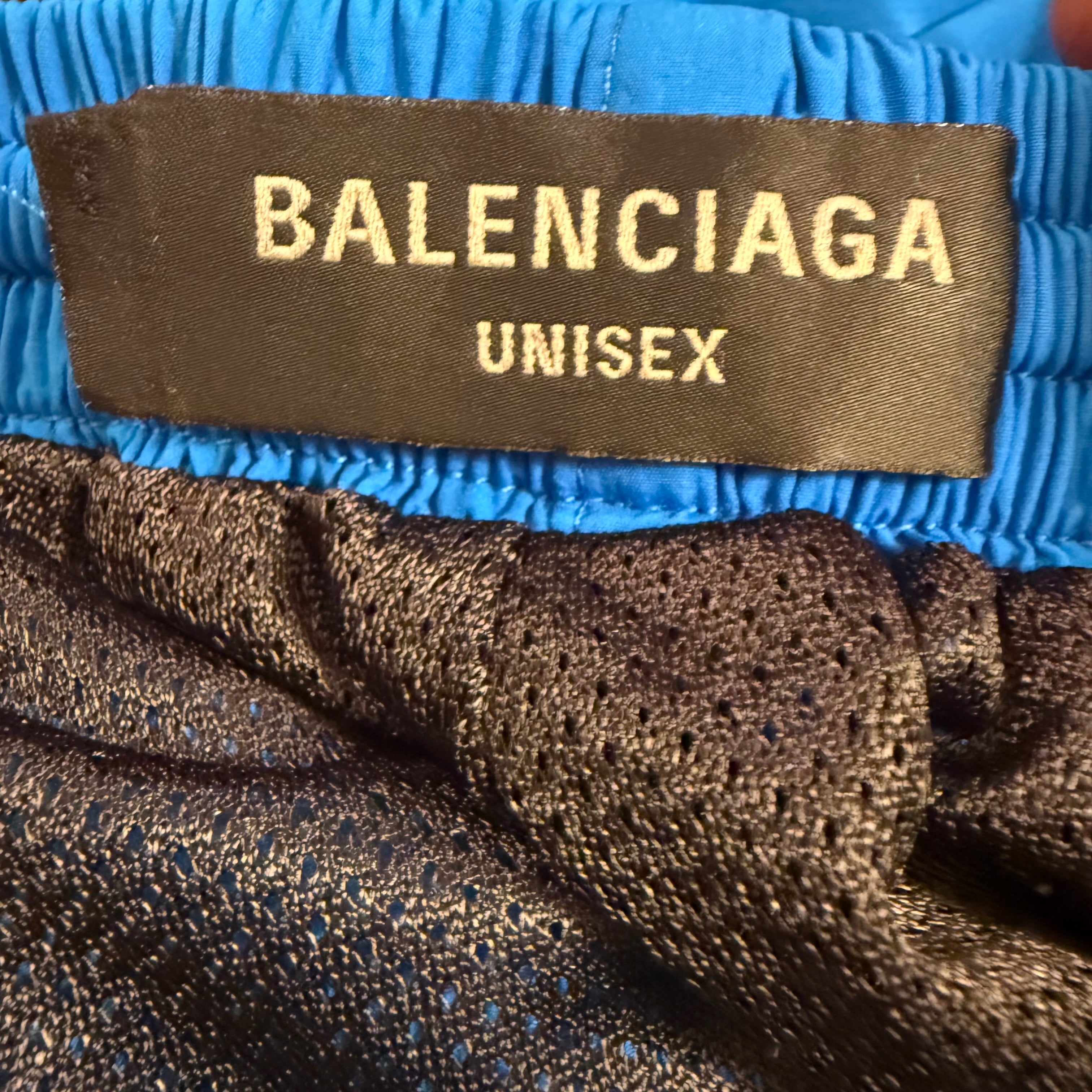 Balenciaga FW23 3B Sports Icon Blue Trackpants Size Medium