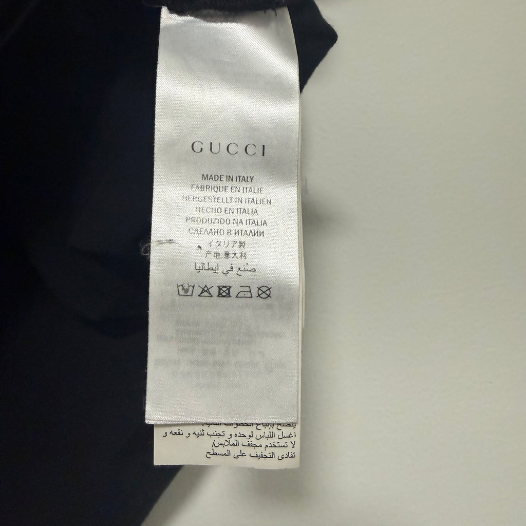 "Gucci ""L'Aveugle par Amour"" Applique Black T-Shirt Sz XL"