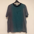 Saint Laurent Blue Ombre Striped Logo Shirt Sz XL