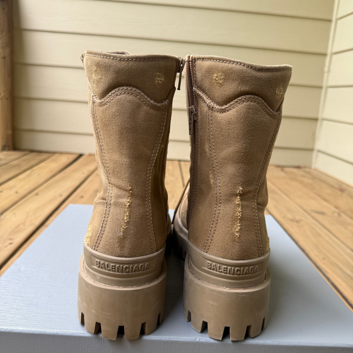 Balenciaga Tan Strike Boots Size 9