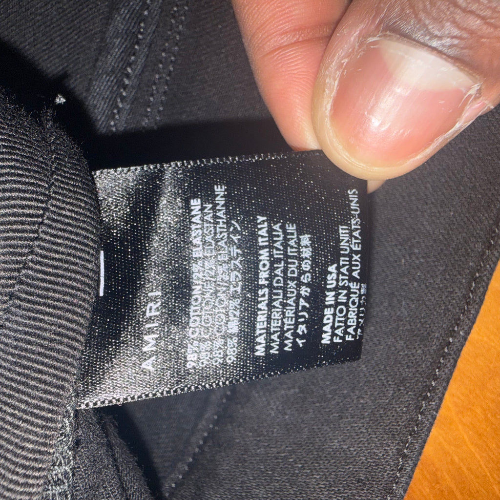 Amiri Black Crystal MX1 Jeans Sz 38
