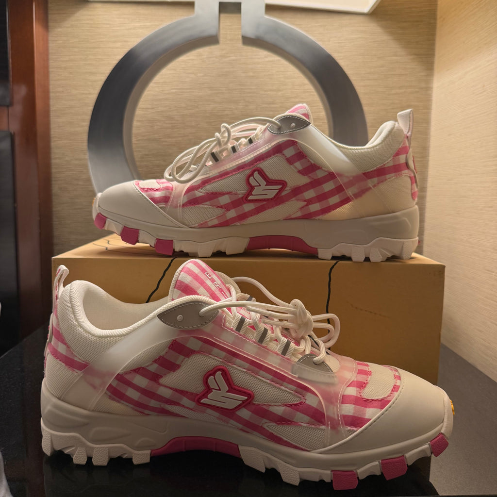 Sicko x Eric Emmanuel Pink/White Plaid Hiking Shoe Size 10