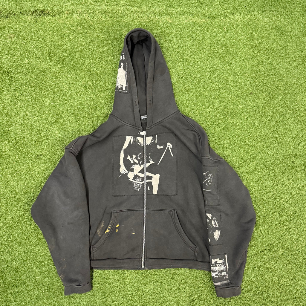 Enfants Riches Deprimes Black Asphyxiation Zip Up Size Medium