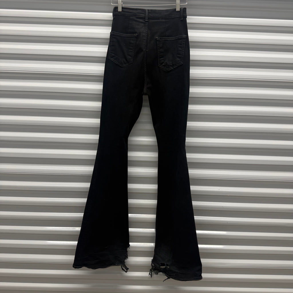 Rick Owens Black Bolan Cut Denim Size 27