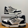 Louis Vuitton LV Trainer Sneaker Black/White Size 10 US (8.5 LV) Monogram Denim & Strap