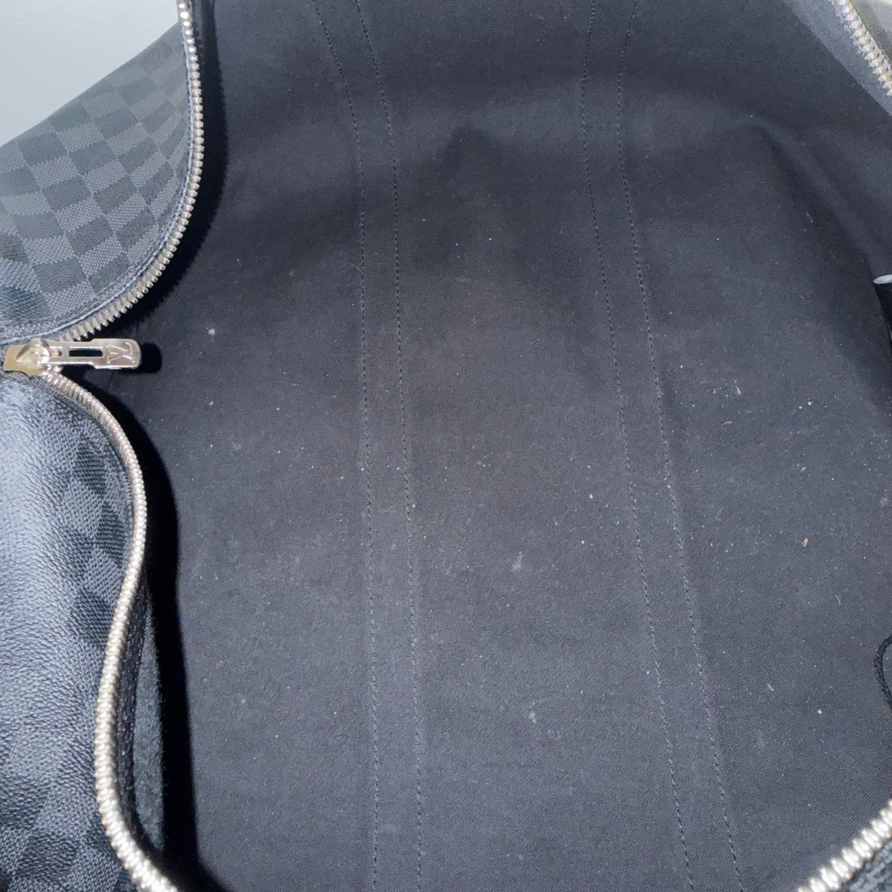 Louis Vuitton Damier Graphite Keepall Bandoulière Leather 45