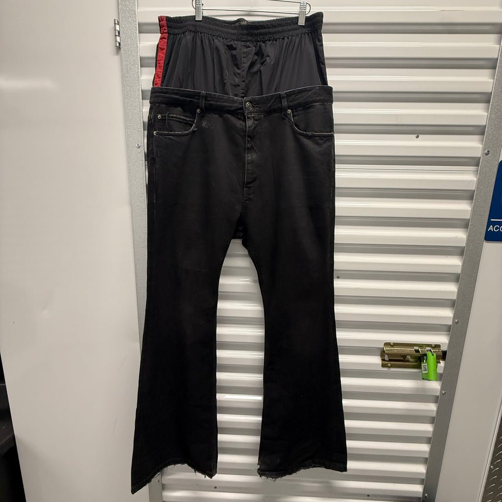 Balenciaga Double Waist Black Denim Size XL