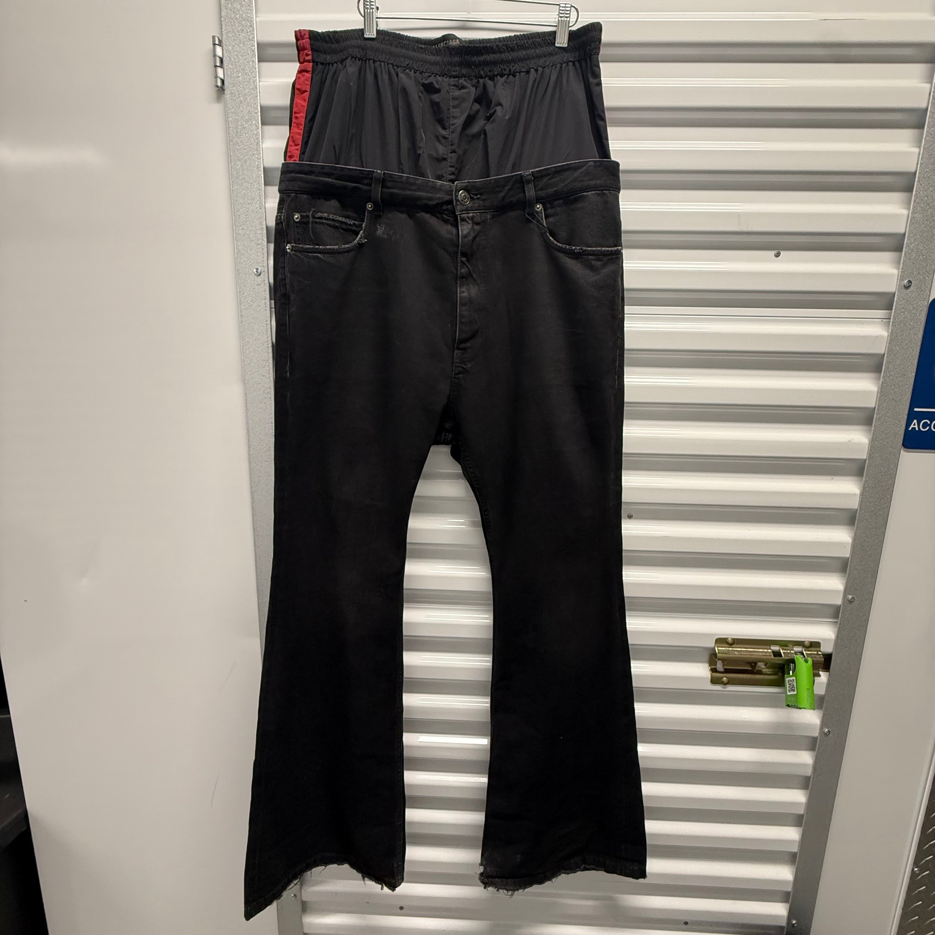 Balenciaga Double Waist Black Denim Size XL