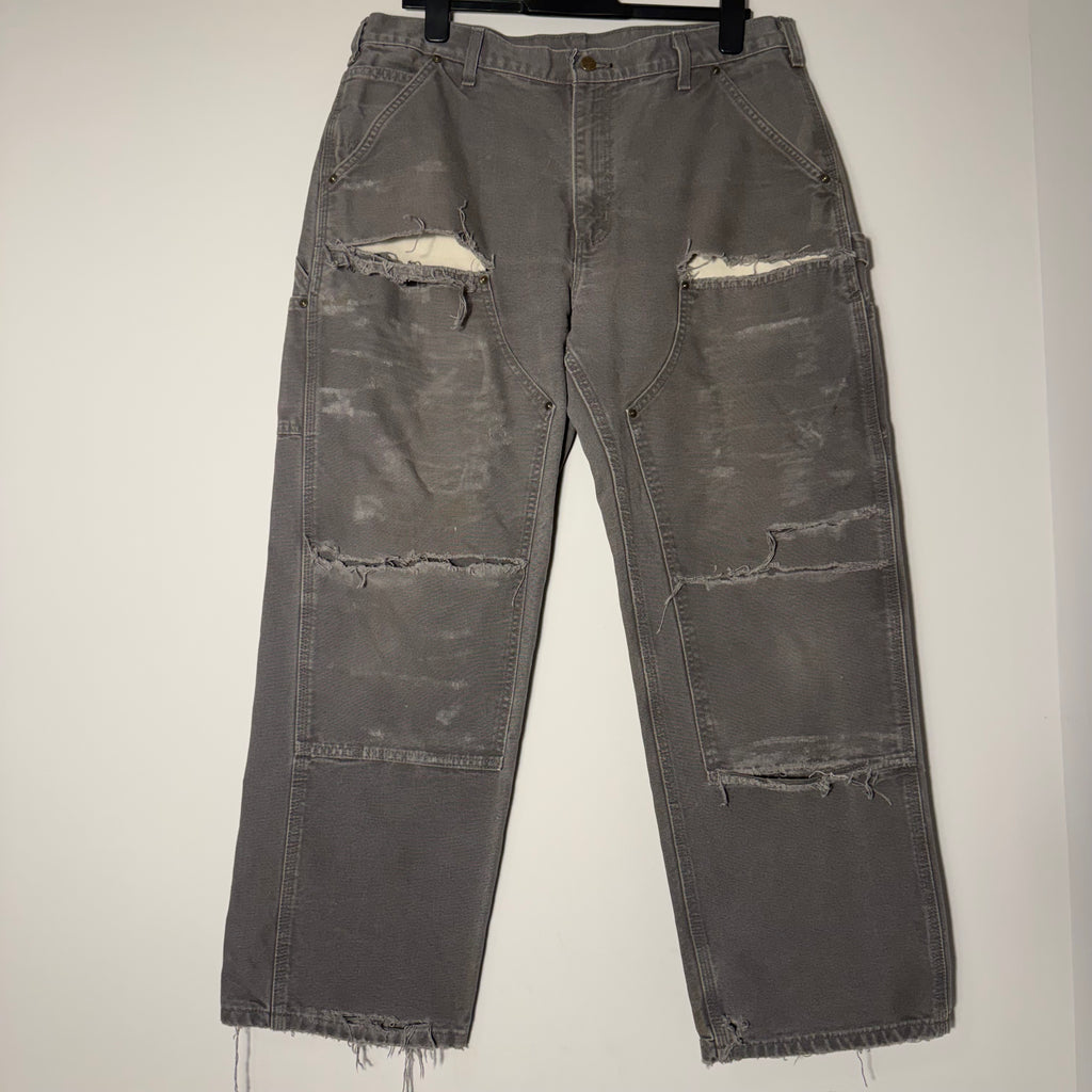 Vintage Grey Double Knee Carhartt Pants Size 34
