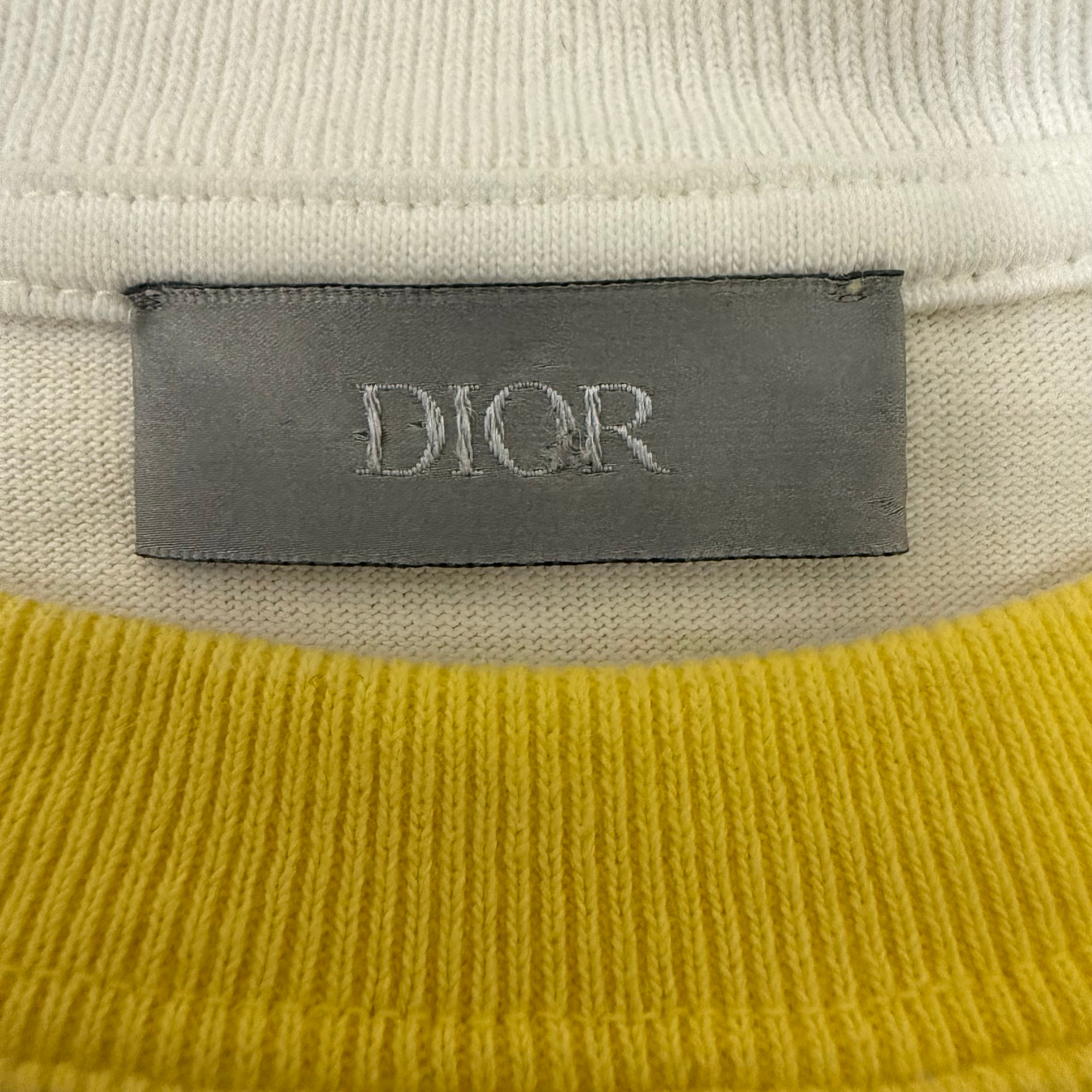 Dior x Shawn Oversized Logo T-Shirt Yellow Sz Large