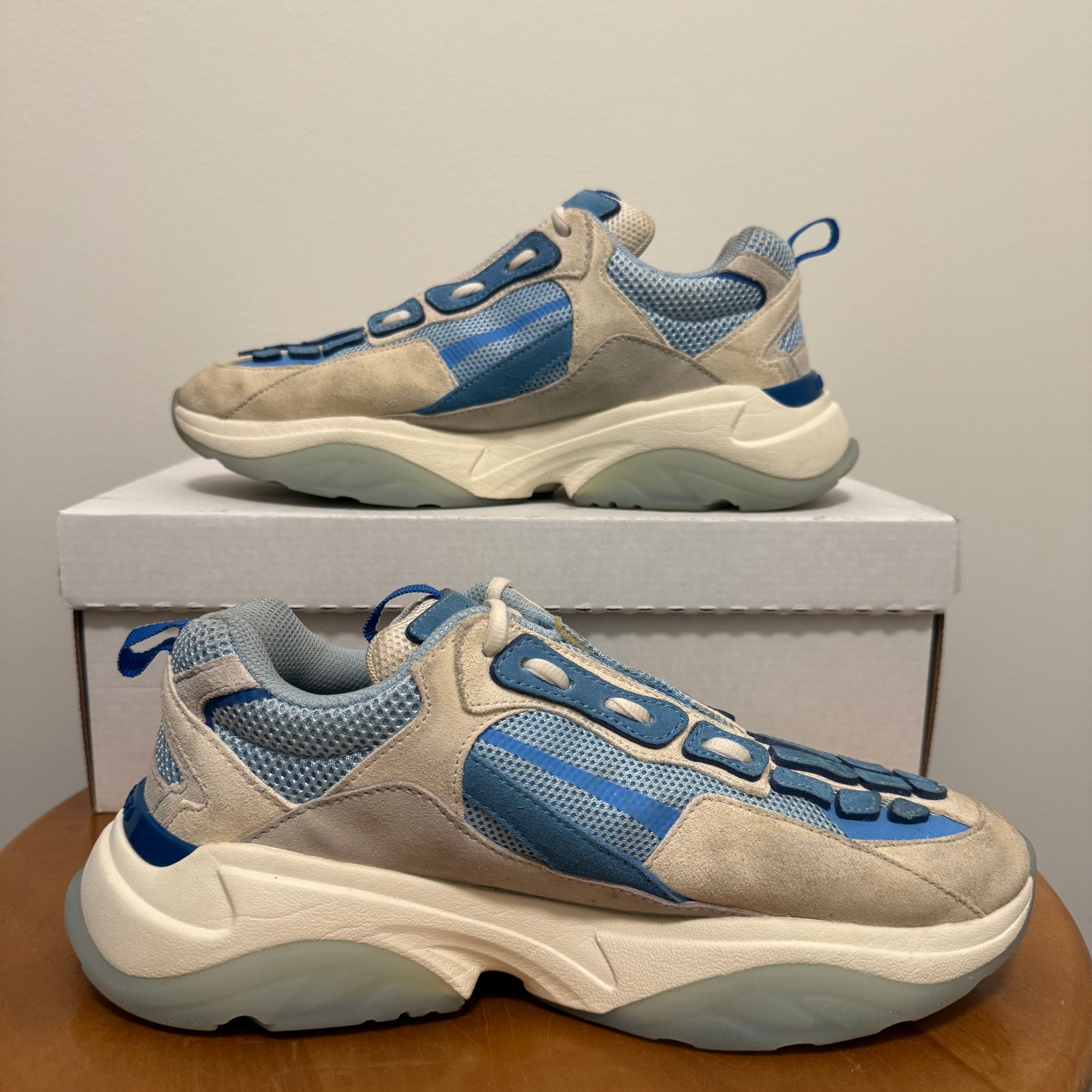 Amiri Blue White Gum Bone Runner Sneaker Size 10