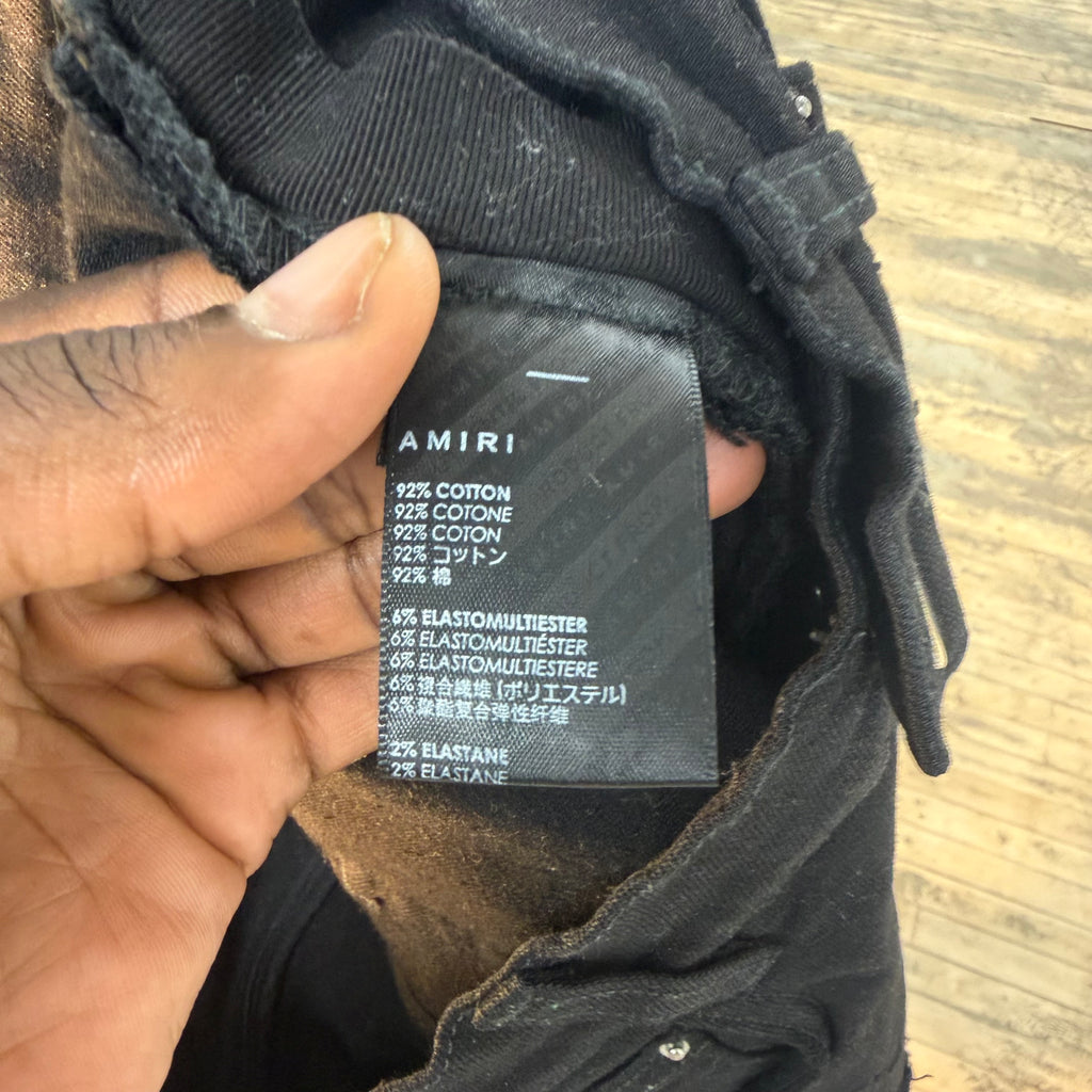 Amiri MX1 Brown Patch Black Denim Size 30