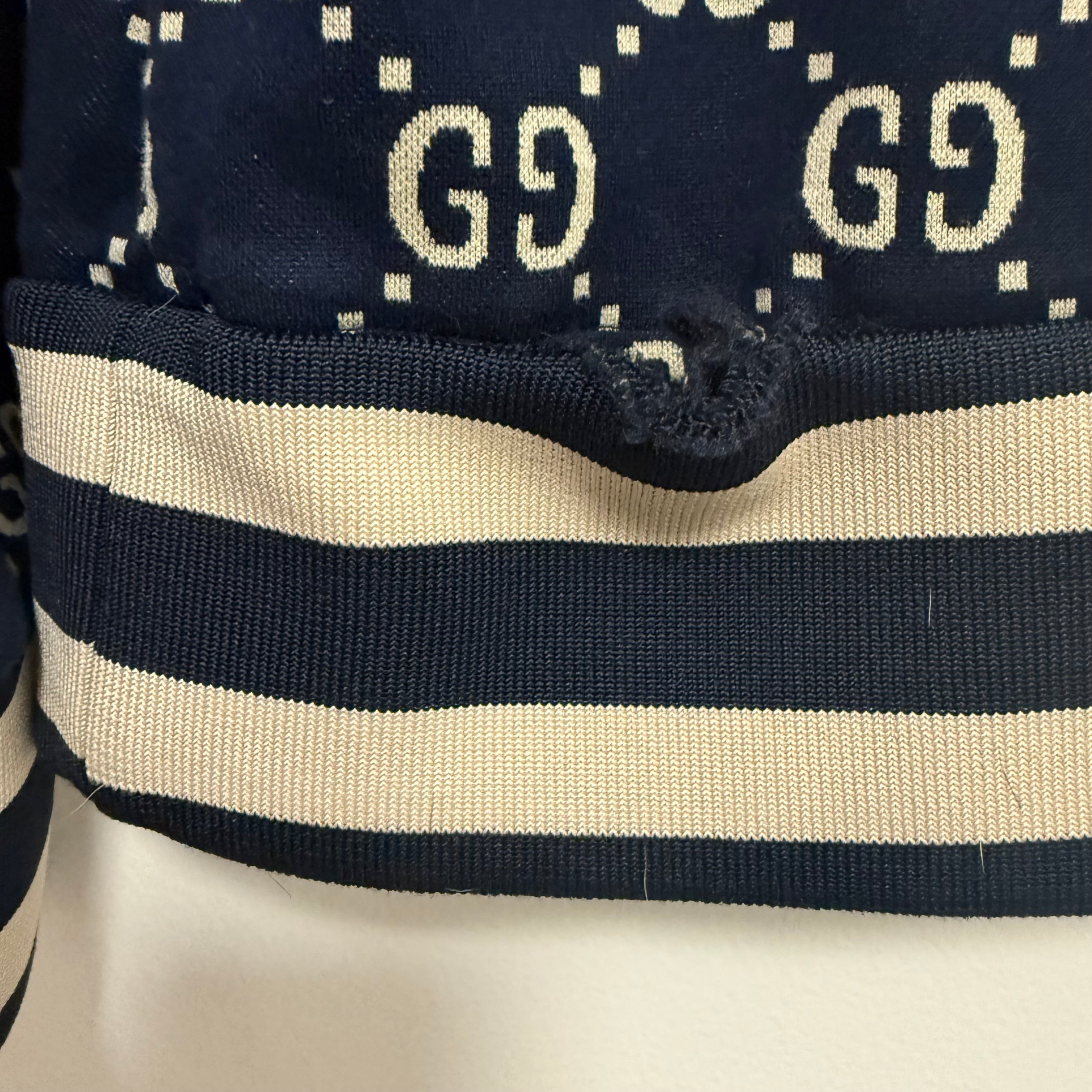 Gucci Monogram Taped Sleeve Track Jacket Sz XL
