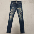 Amiri MX1 Blue Plaid Blue Denim Jeans Size 29