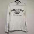 Dior Atelier Long Sleeve White T-Shirt Sz Large