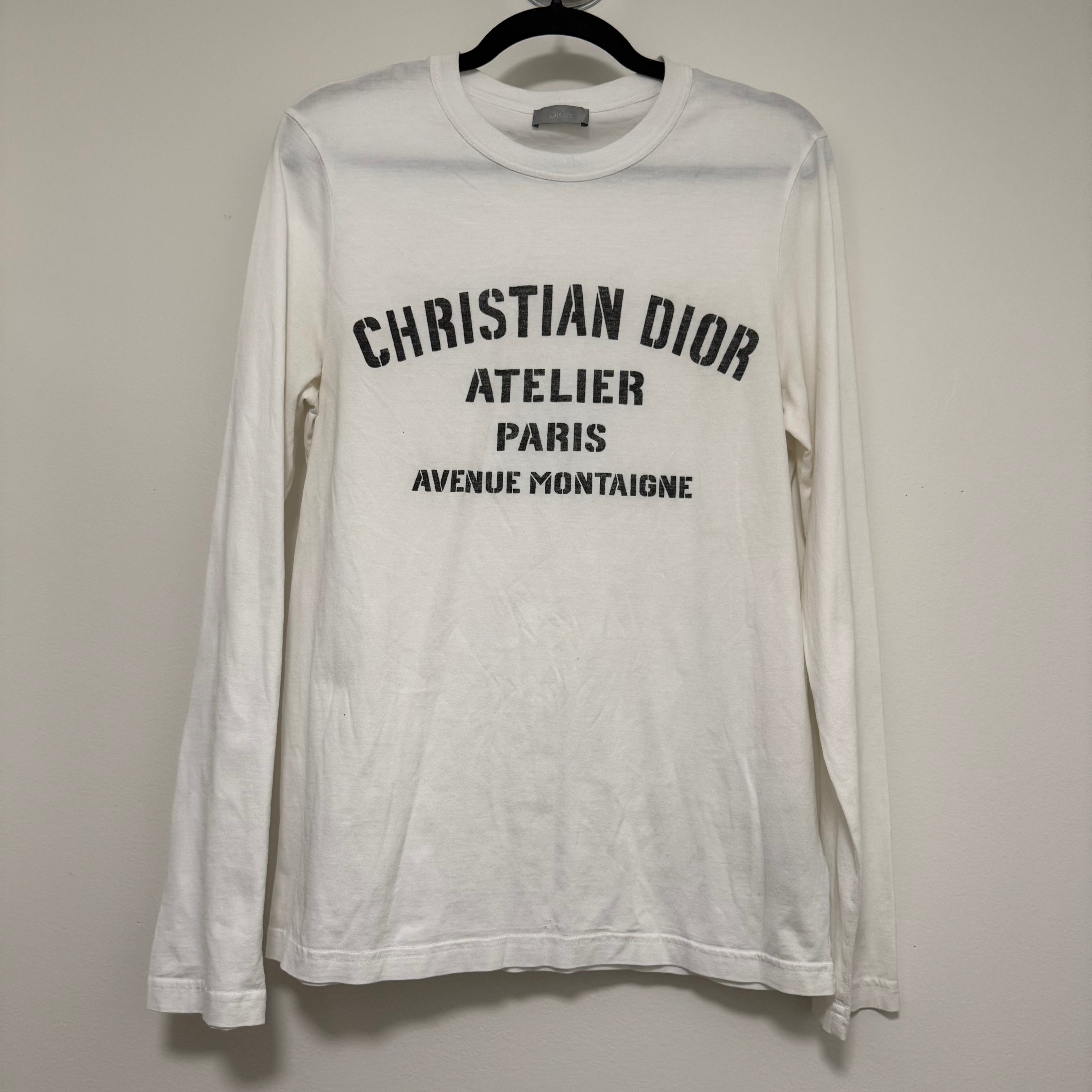Dior Atelier Long Sleeve White T-Shirt Sz Large