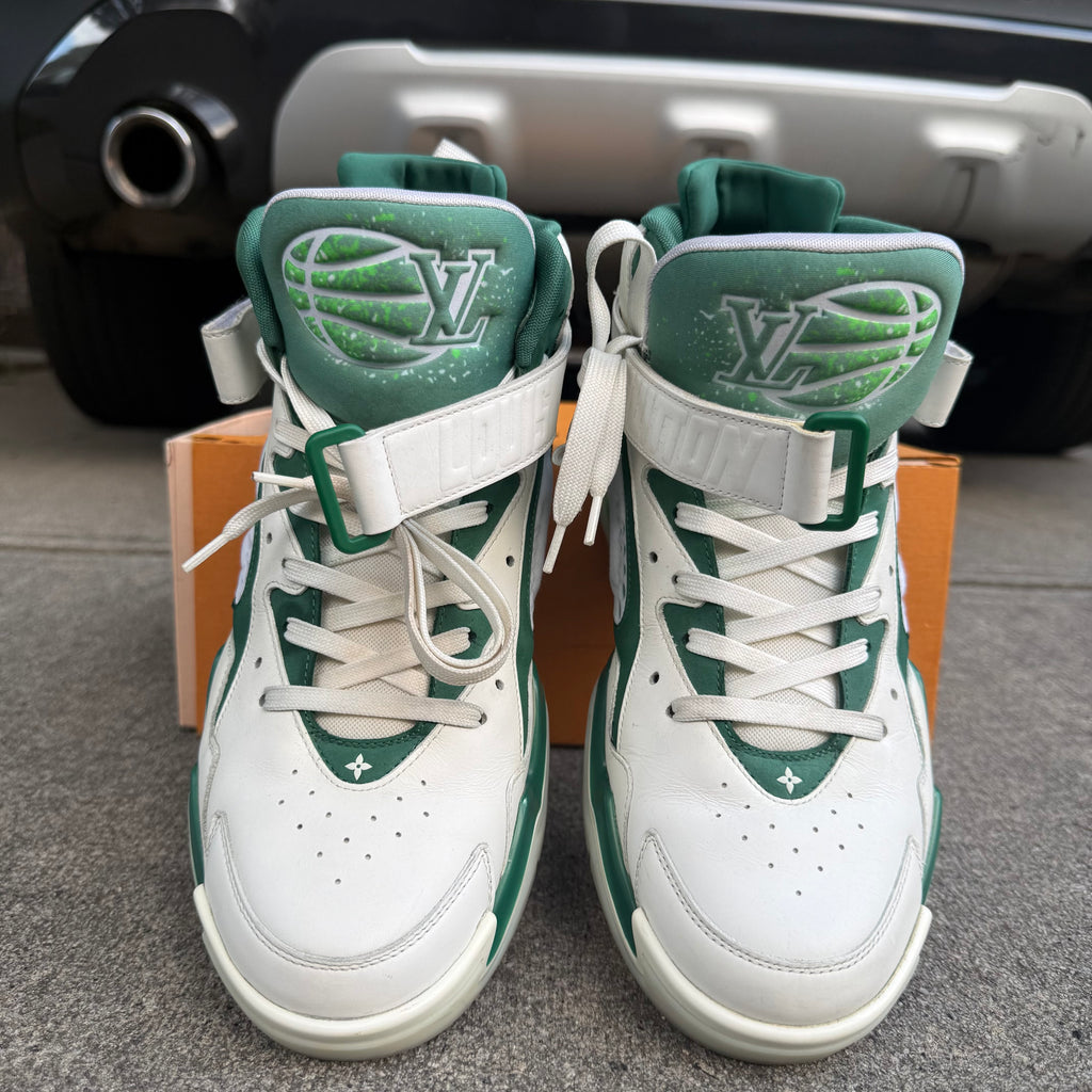 Louis Vuitton Trainer 2 Green White Size 8 LV