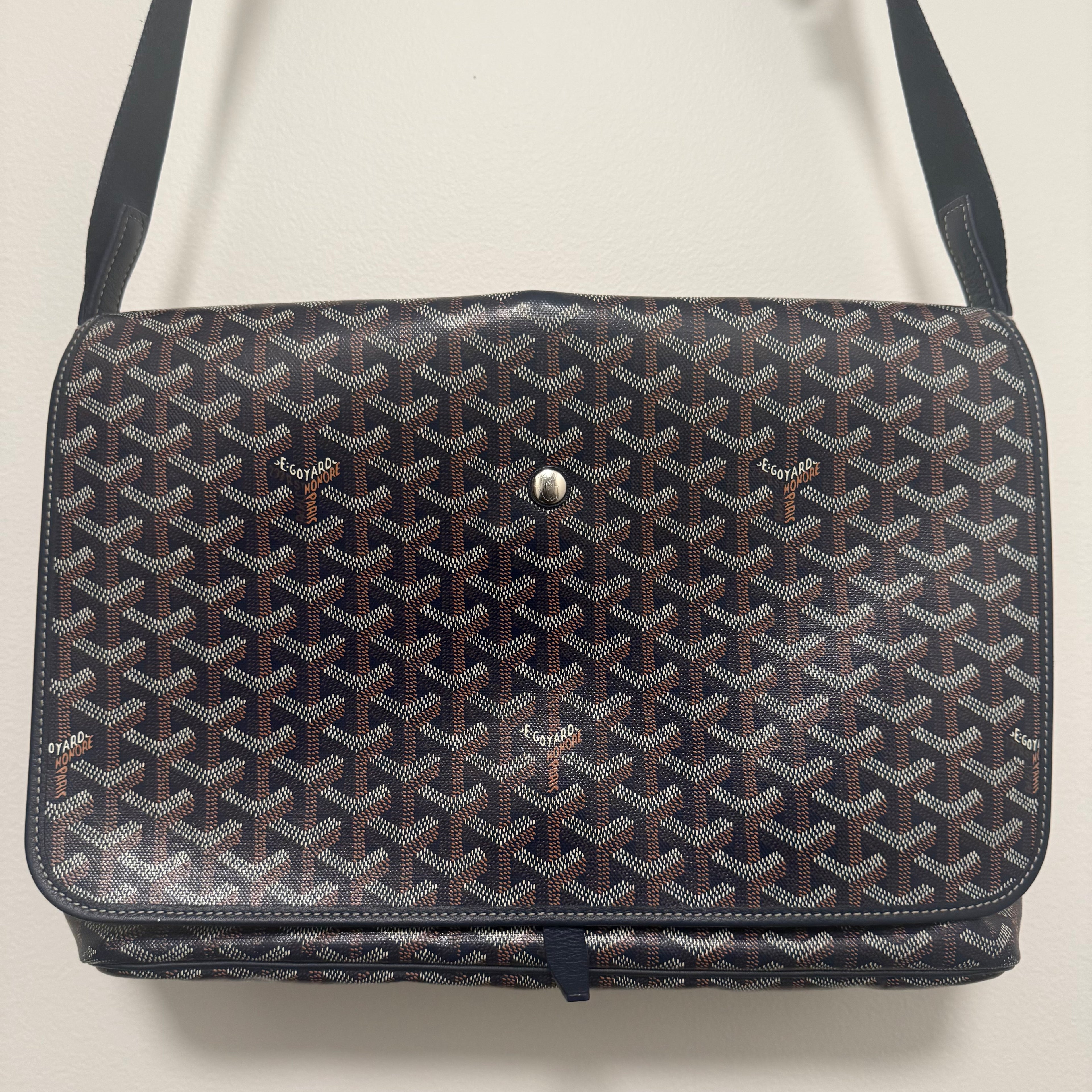 Goyard Capetein Messenger Bag Canvas Navy Blue