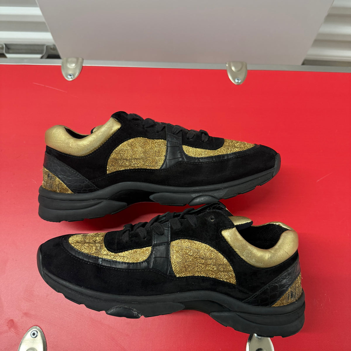 Chanel Black/Gold Trainer Size 11 (44)