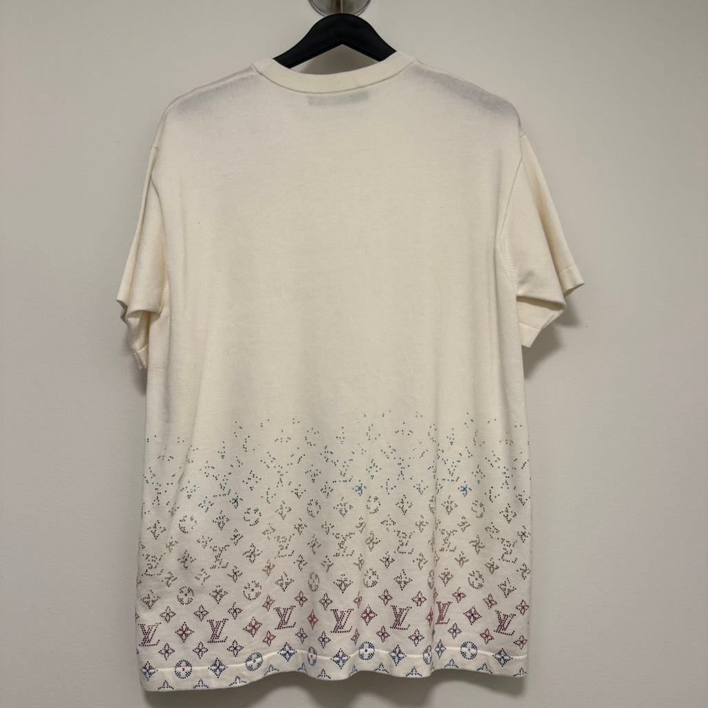 Louis Vuitton Rhinestone Gradient Knit Short Sleeve Sz Medium