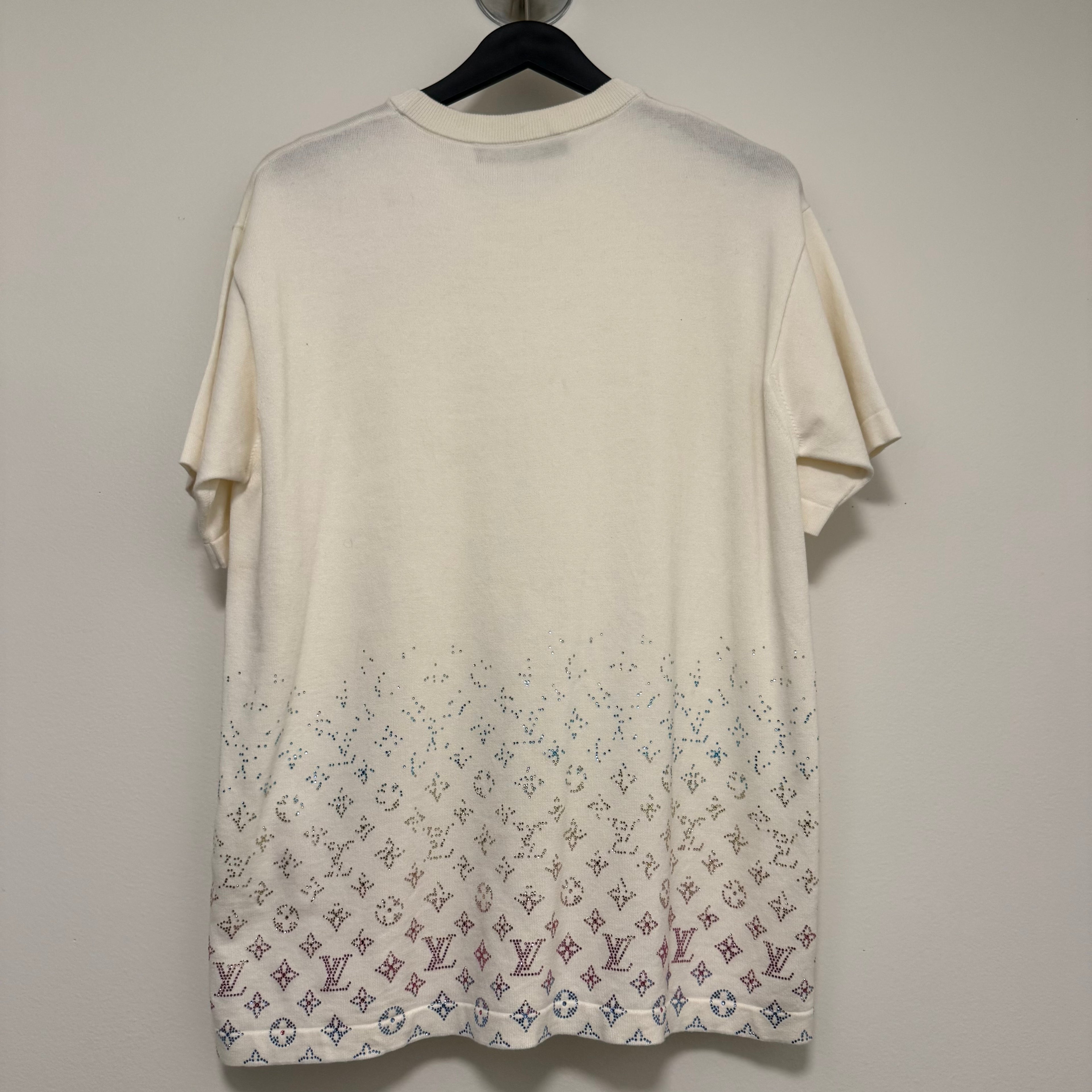 Louis Vuitton Rhinestone Gradient Knit Short Sleeve Sz Medium