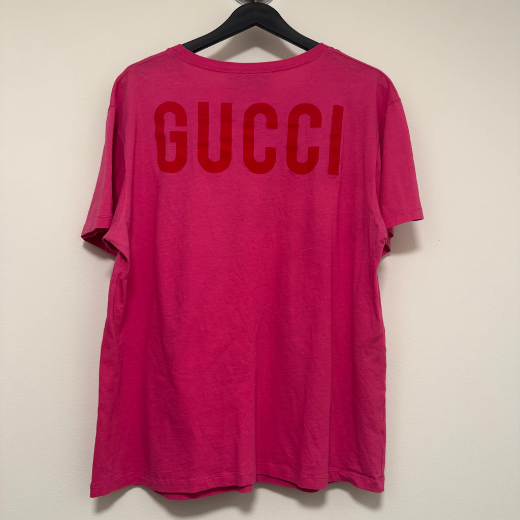 Gucci Manifesto Pink T-Shirt Sz Large