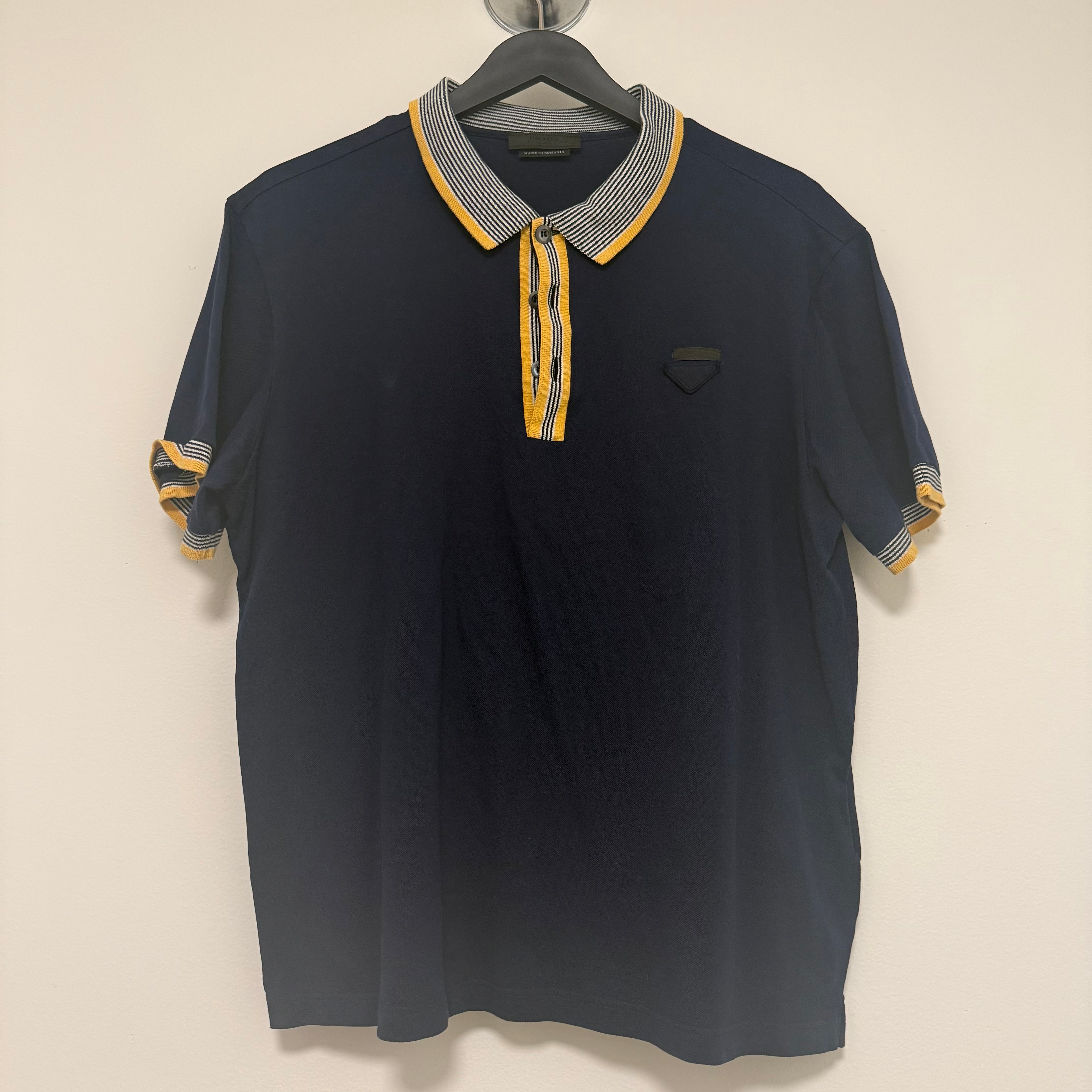 Prada Pique Polo Shirt Baltic Blue Sz XL