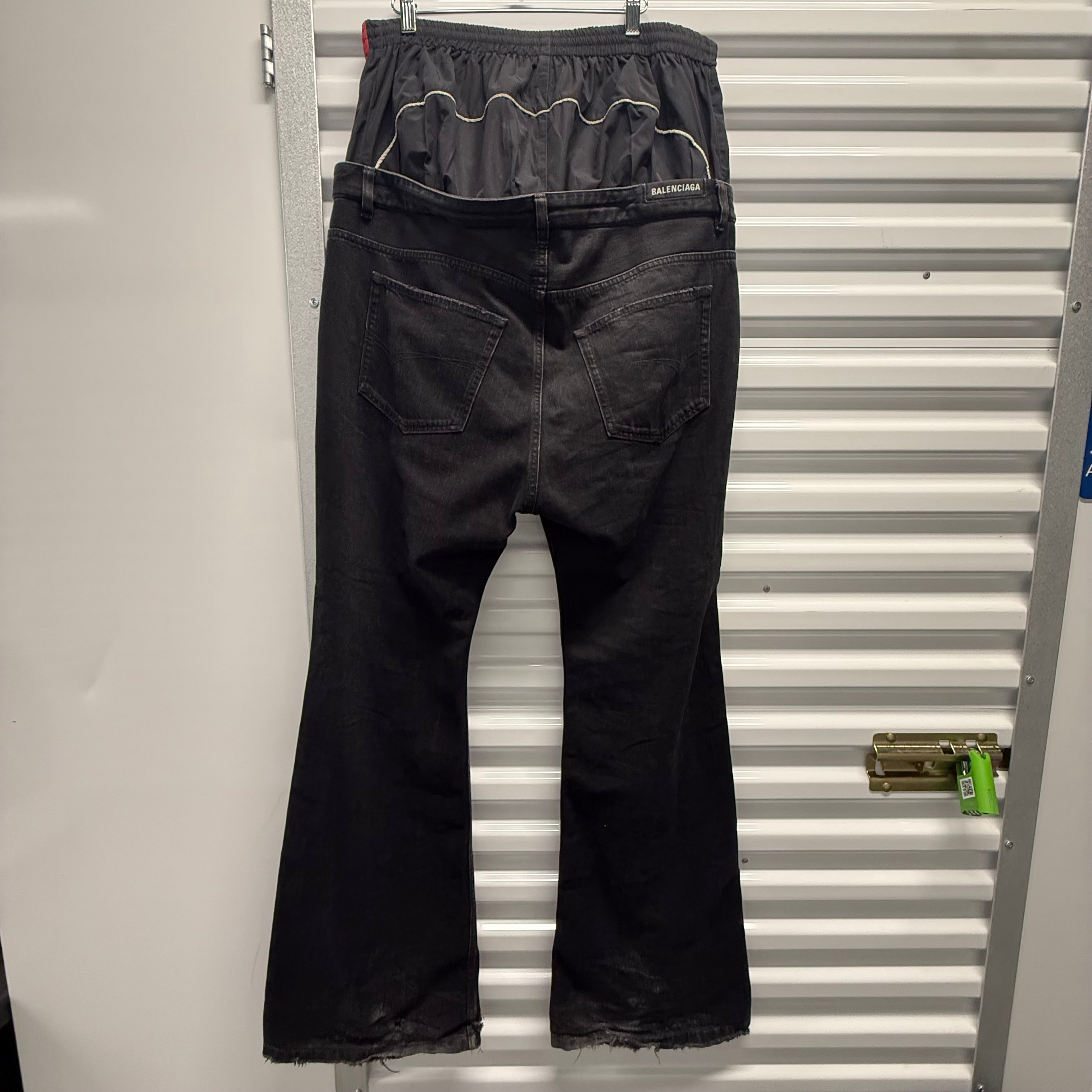 Balenciaga Double Waist Black Denim Size XL
