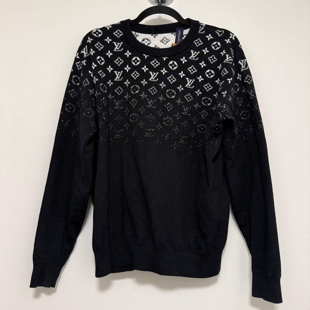 Louis Vuitton Black Gradient Monogram Cotton Crewneck Sz Small