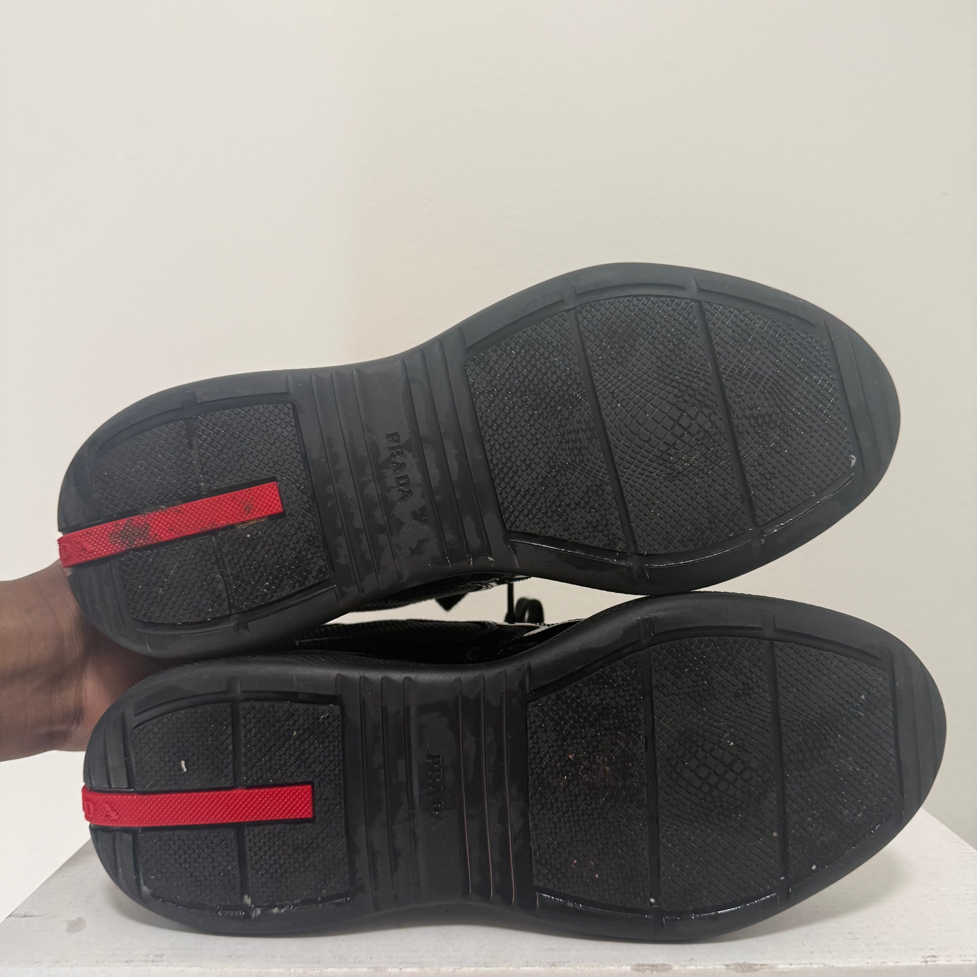 Prada America Cup Black Patent Sneaker Sz 5