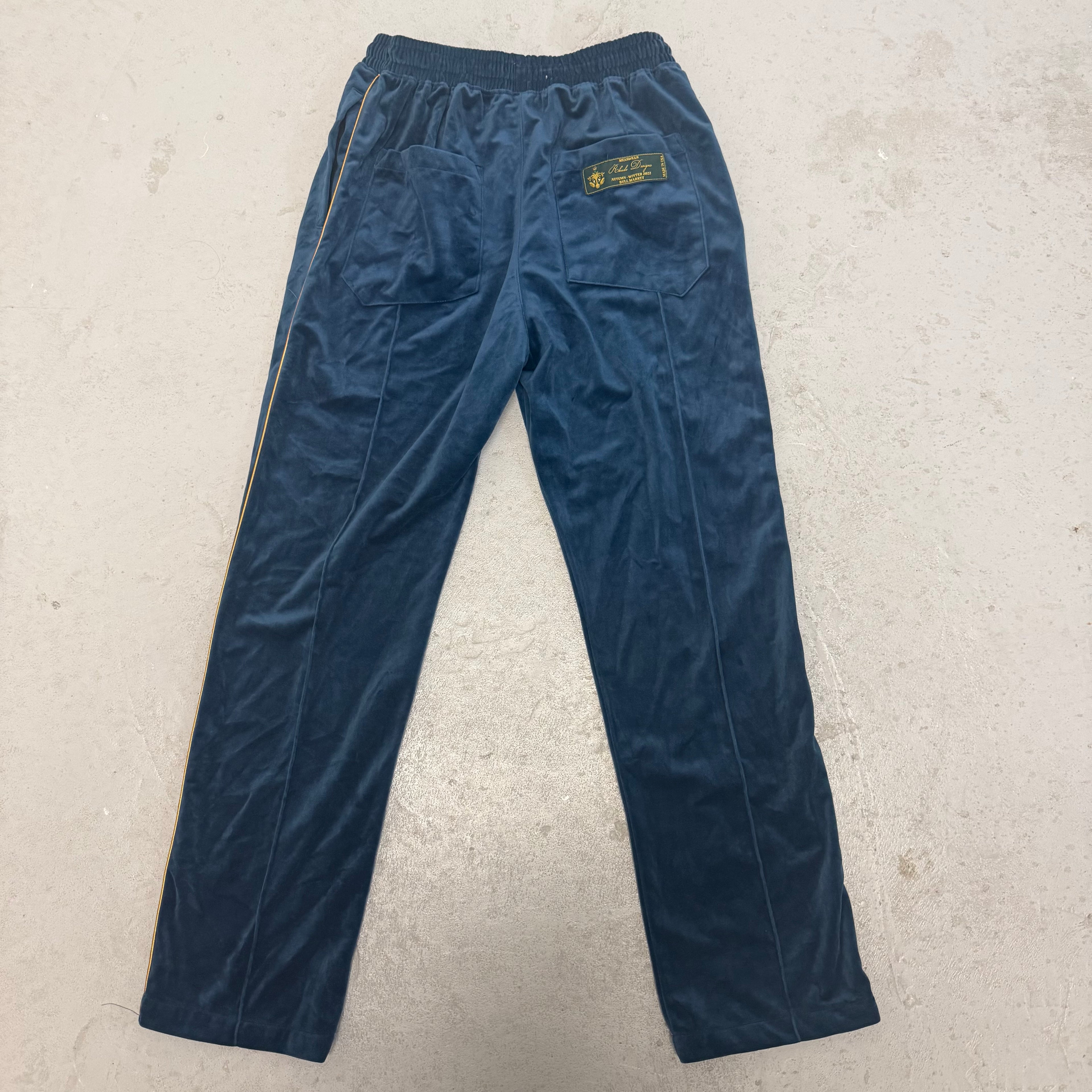 Rhude Velour Lounge Pant In Slate Sz Large